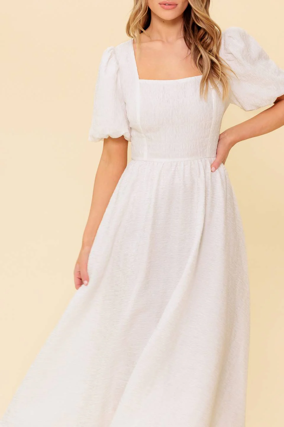 MAURA MIDI DRESS - IVORY - Image 6
