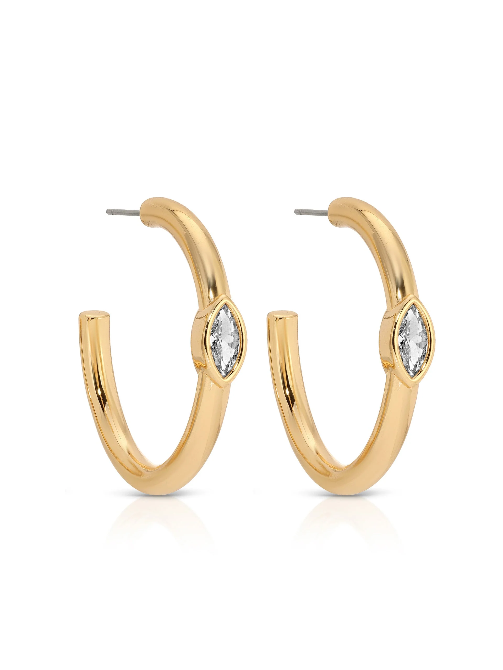 Medium Marquise Crystal Hoops - Image 5
