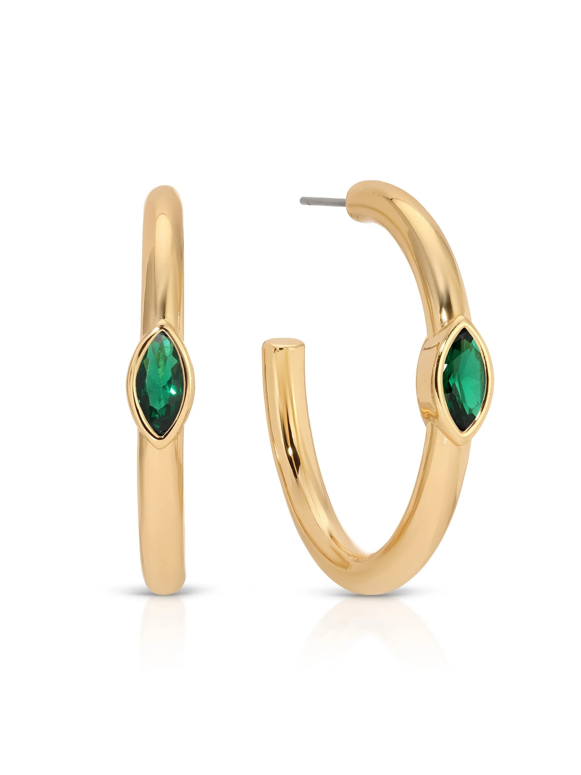 Medium Marquise Crystal Hoops - Image 8