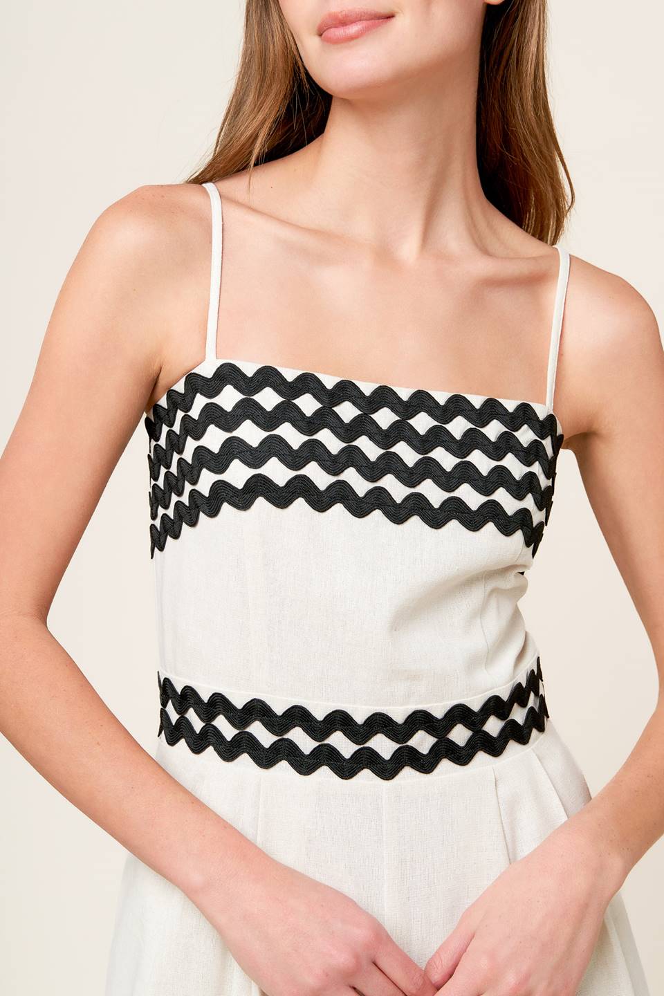 MEET AT THE PIER - CREAM - RIC RAC TRIM WIDE LEG JUMPSUIT - Image 6