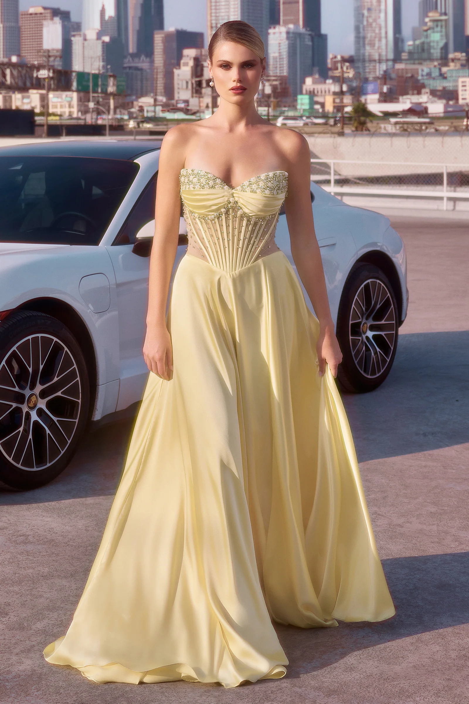 Melanie Gown - A-line Dress with Beaded Bodice & Corset Back - Image 10