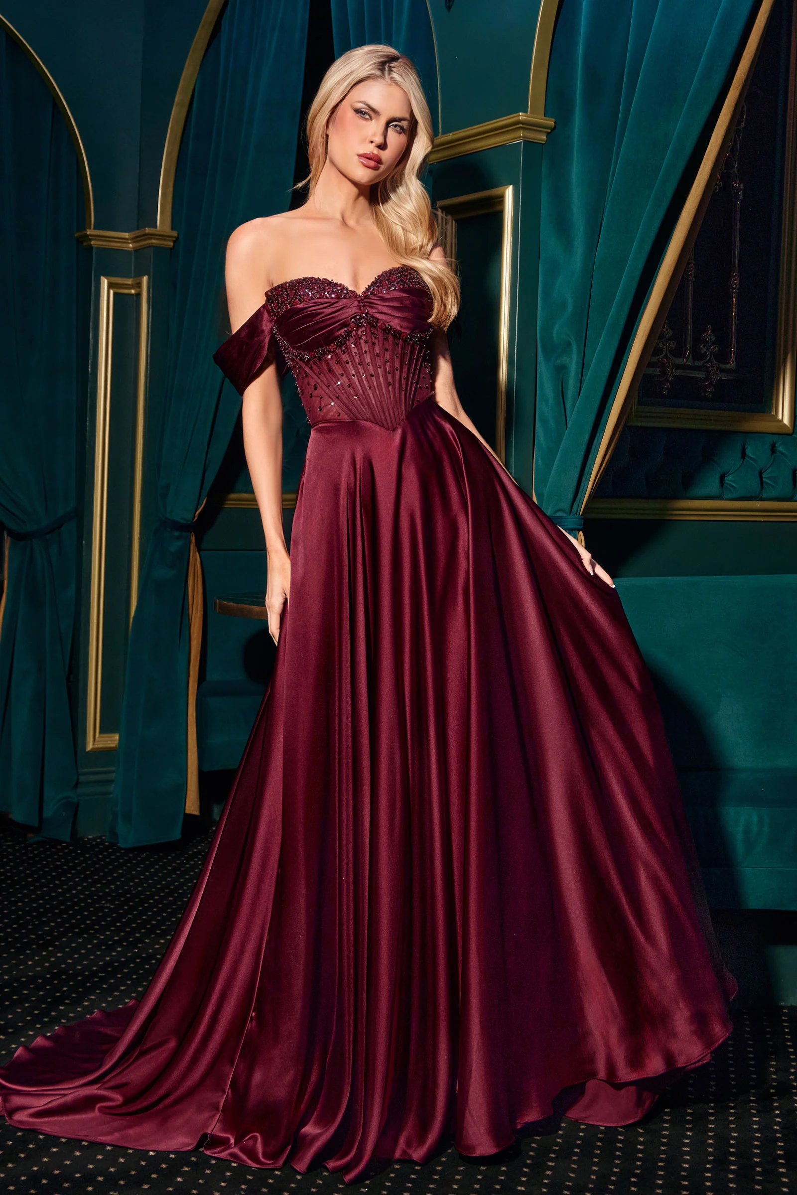 Melanie Gown - A-line Dress with Beaded Bodice & Corset Back - Image 26