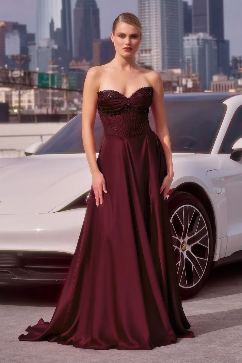 Melanie Gown - A-line Dress with Beaded Bodice & Corset Back - Image 4