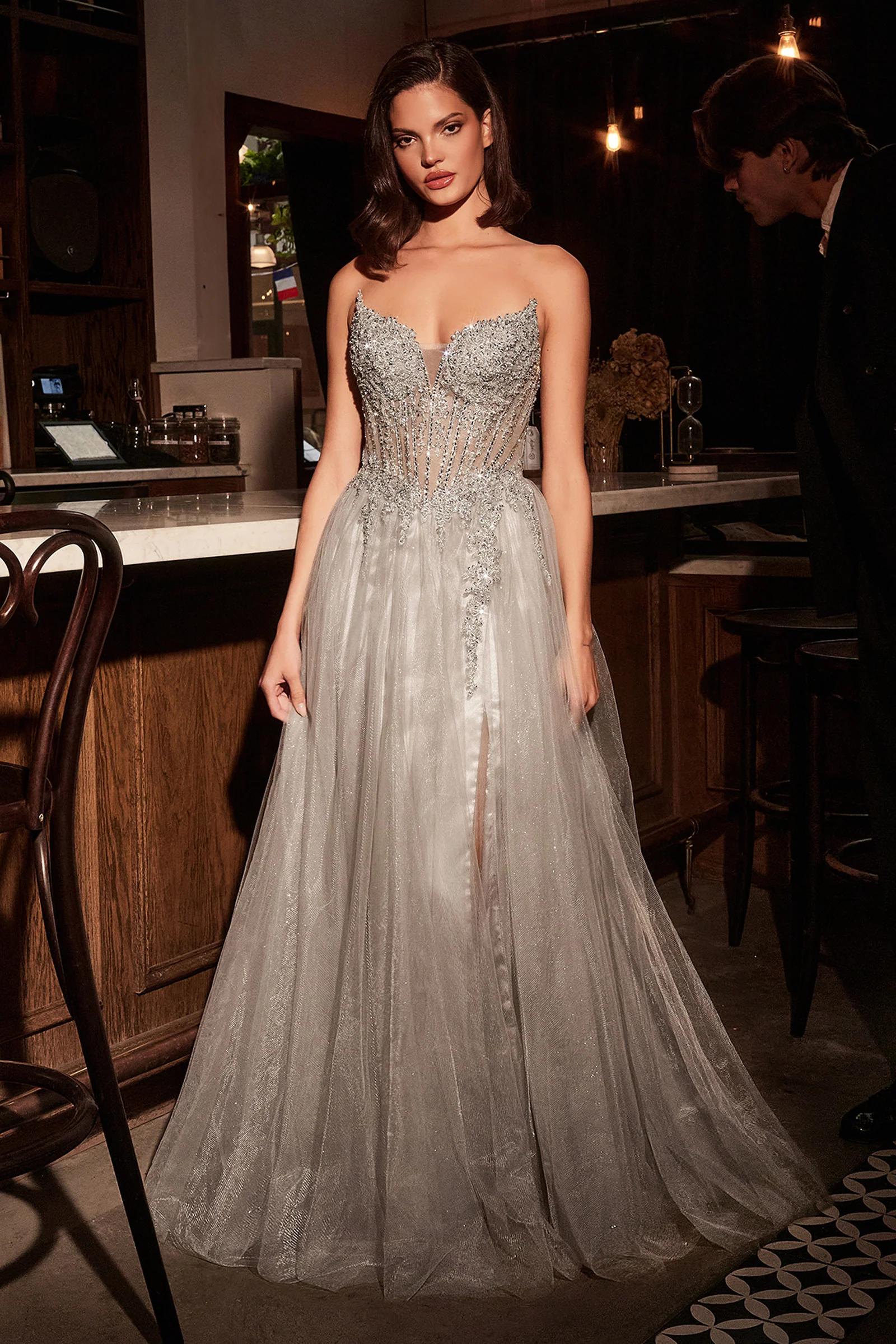 MERI GOWN - STRAPLESS LAYERED TULLE A-LINE DRESS - Image 5