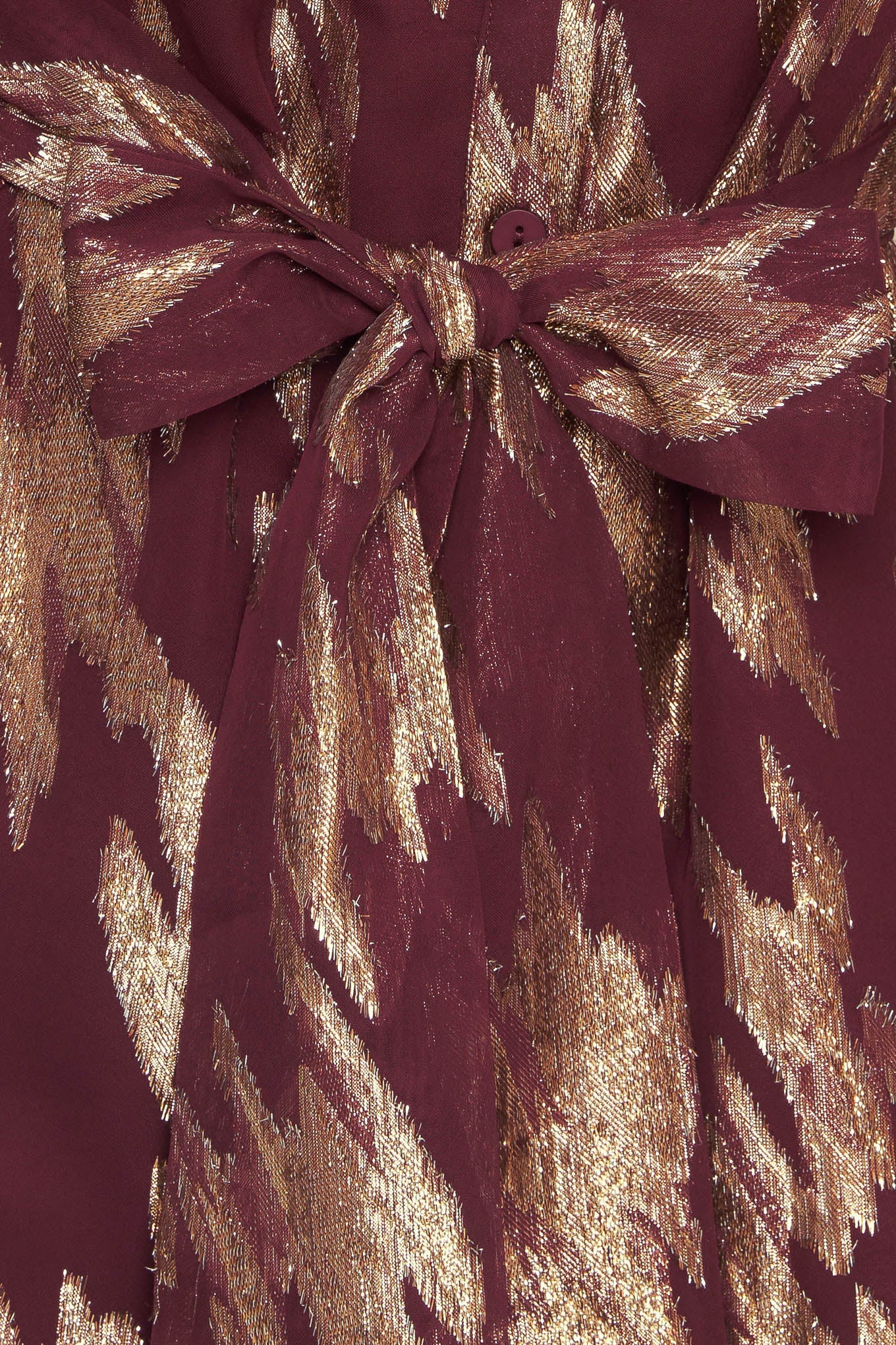 METALLIC MUSE BURGUNDY LONG SLEEVE MINI DRESS - FINAL SALE - Image 8