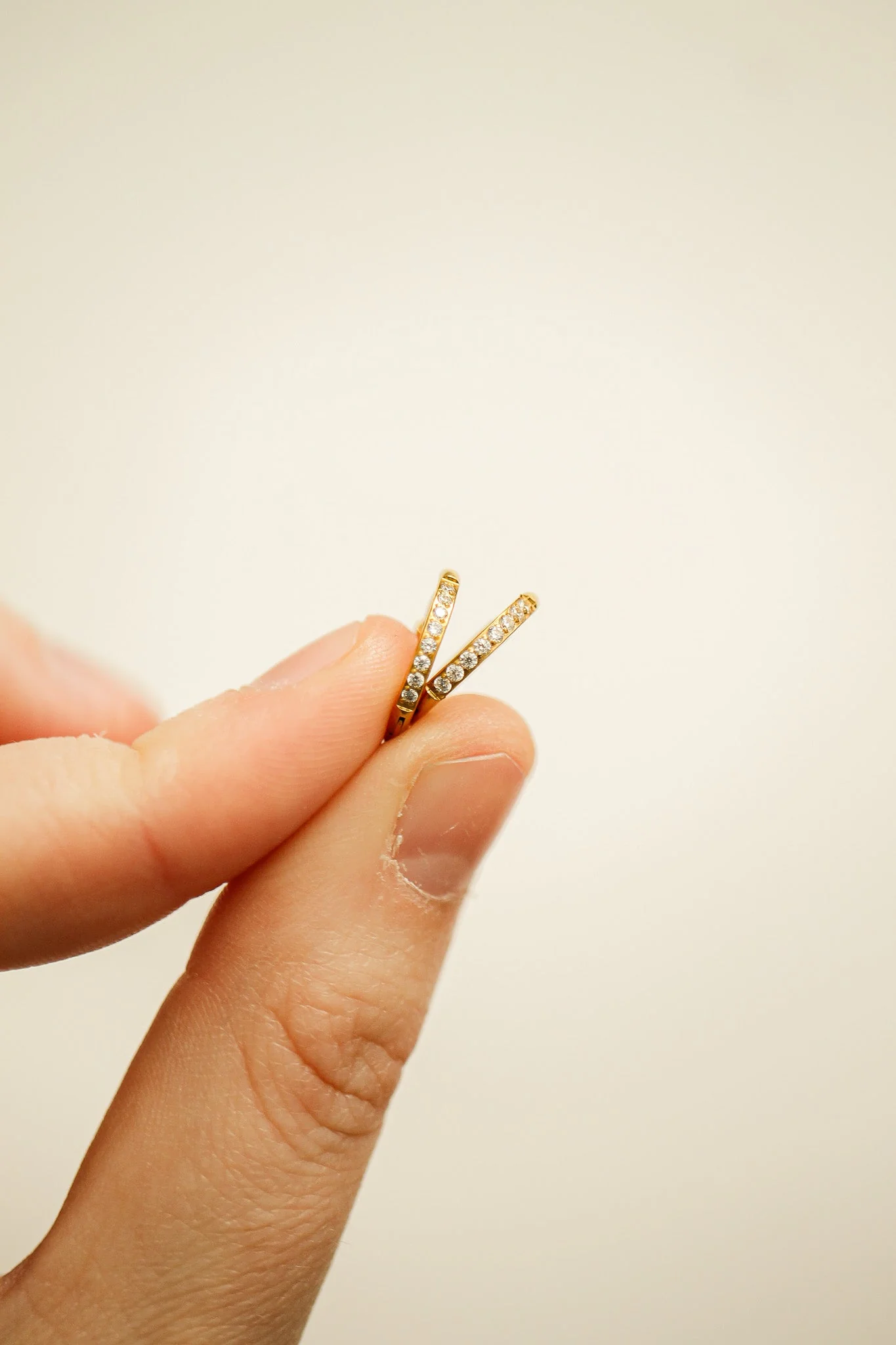 Micro Crystal Hoop in Gold - Image 3