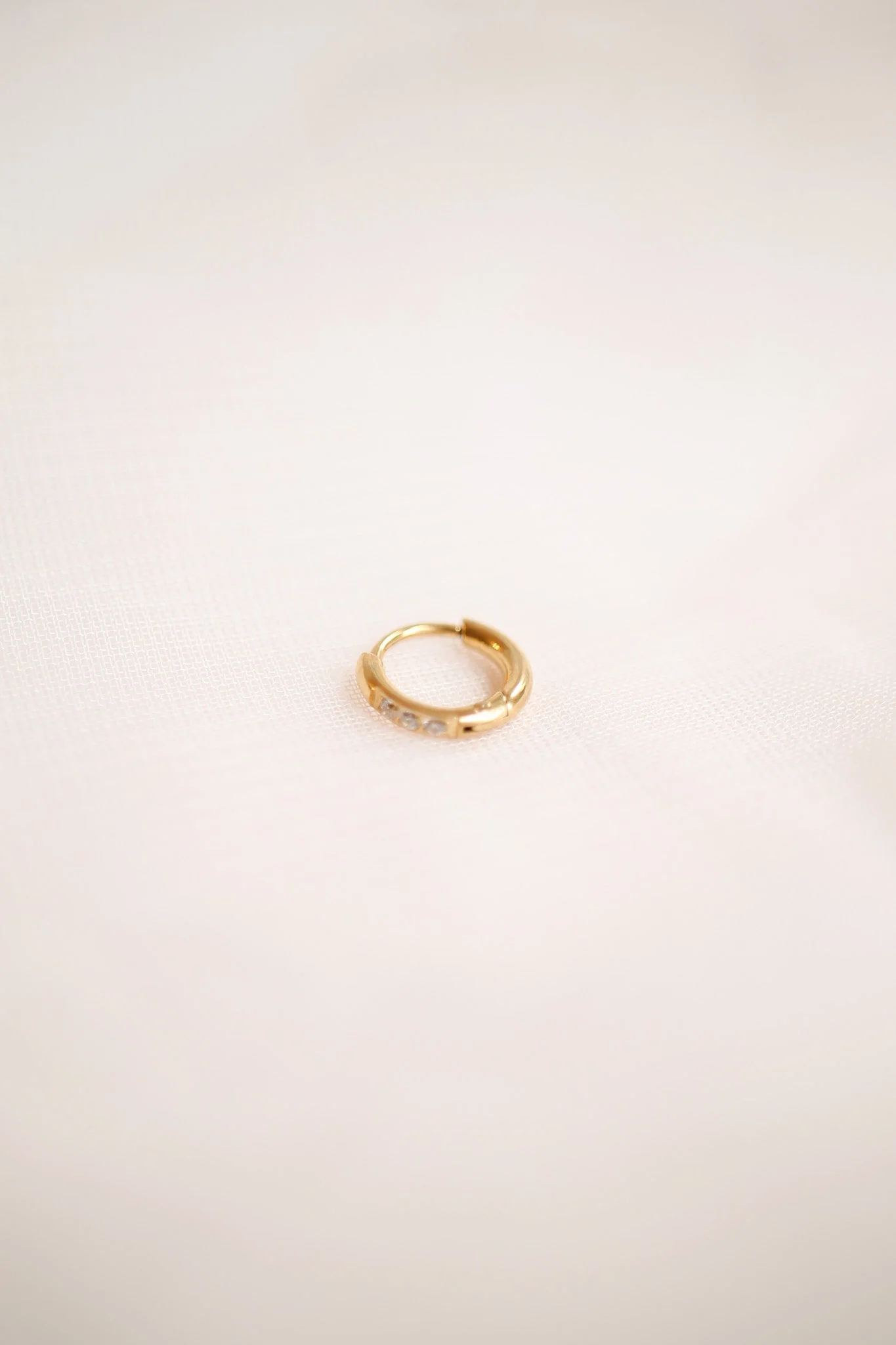 Micro Crystal Hoop in Gold - Image 5
