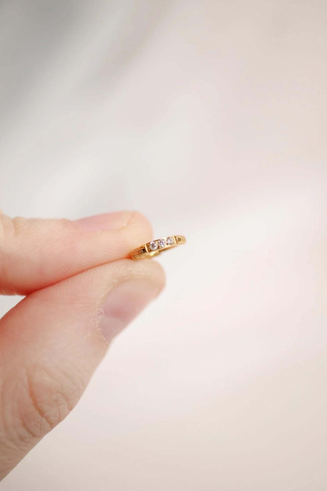 Micro Crystal Hoop in Gold - Image 8