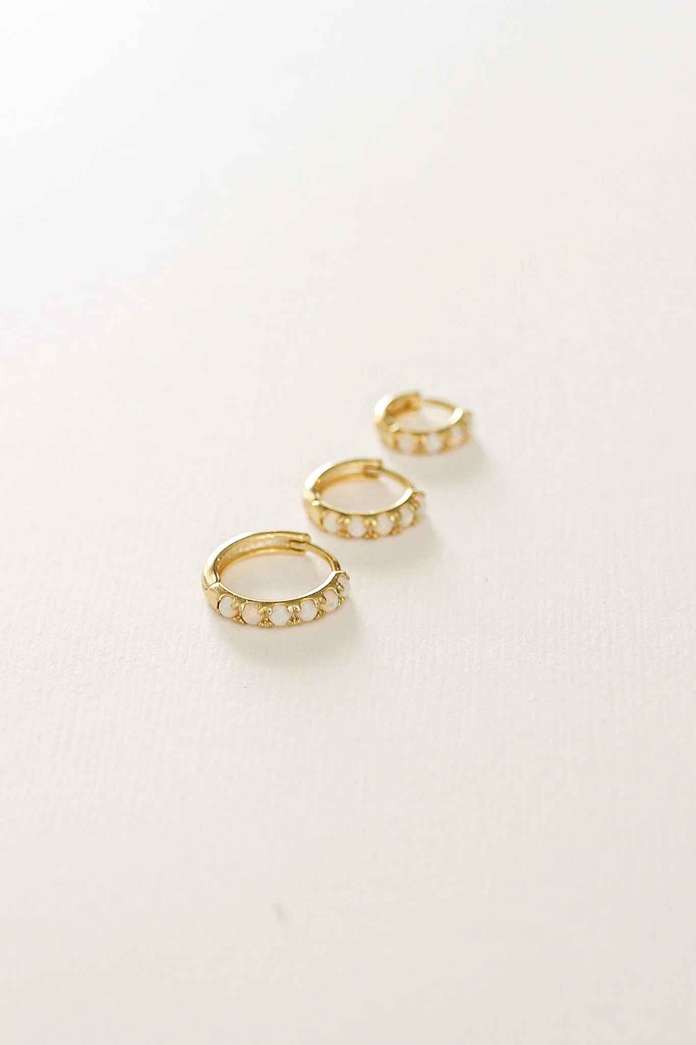 Micro Opal Hoop Earring