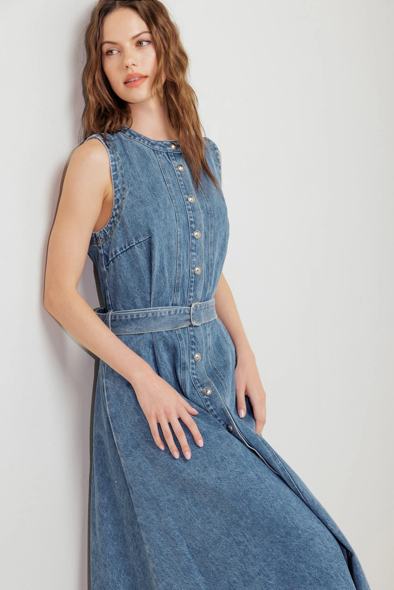 MIDNIGHT RODEO DENIM MIDI DRESS - Image 6