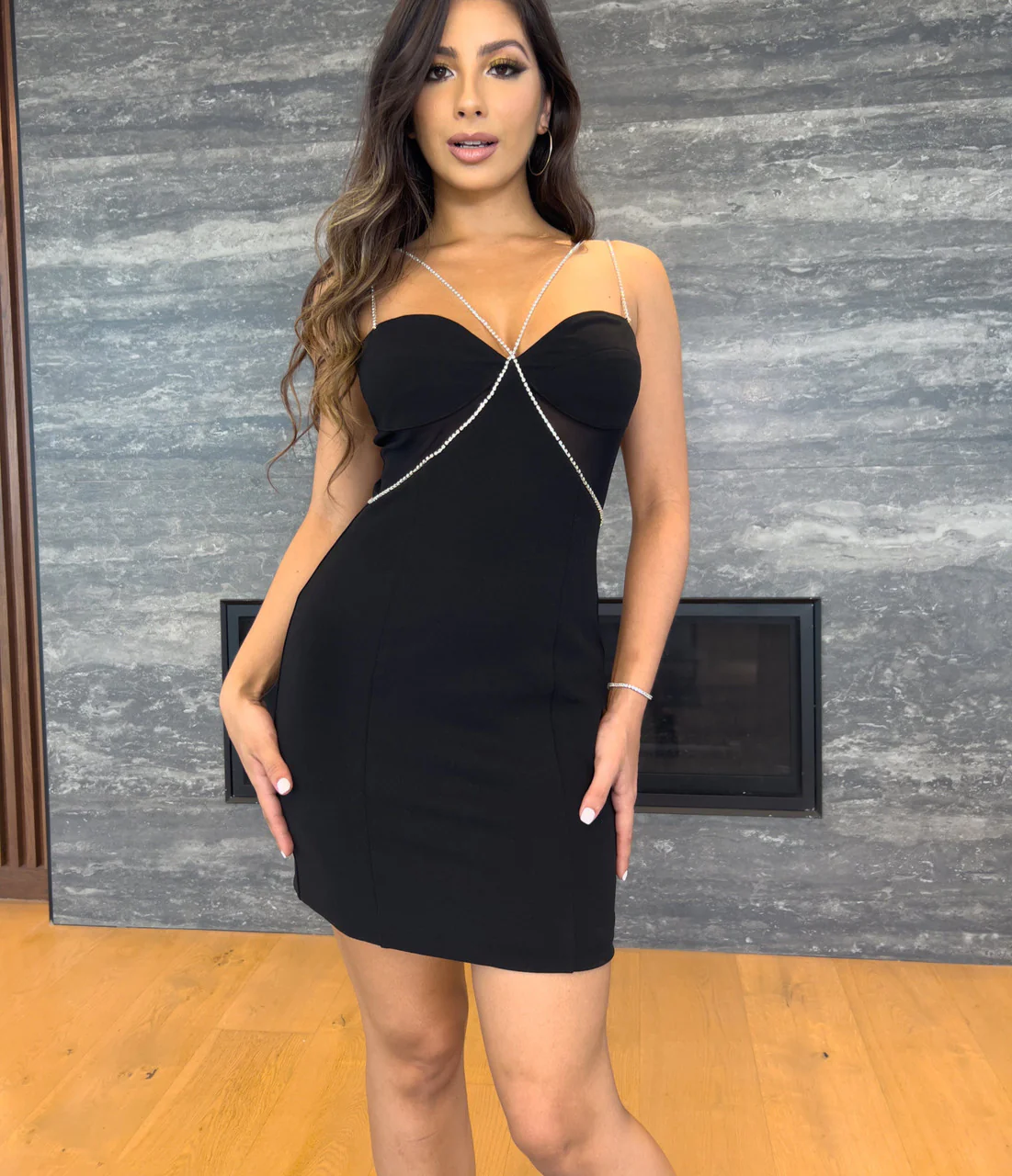 Size XS, Millionaire Mini Dress - Crystal Trim Black Cocktail Dress - FINAL SALE - Image 8