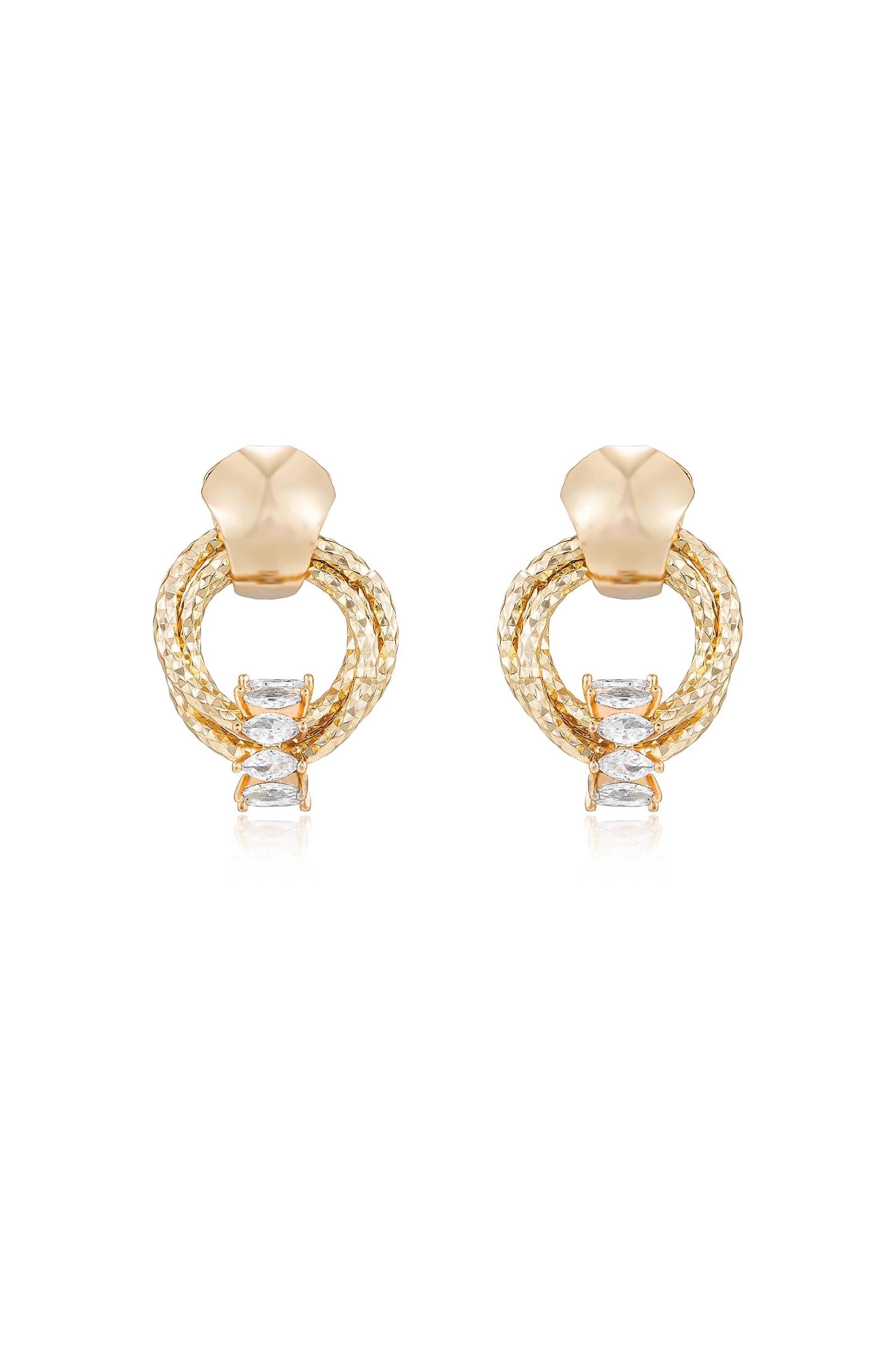 Mini Barrel Crystal Earrings - Image 2