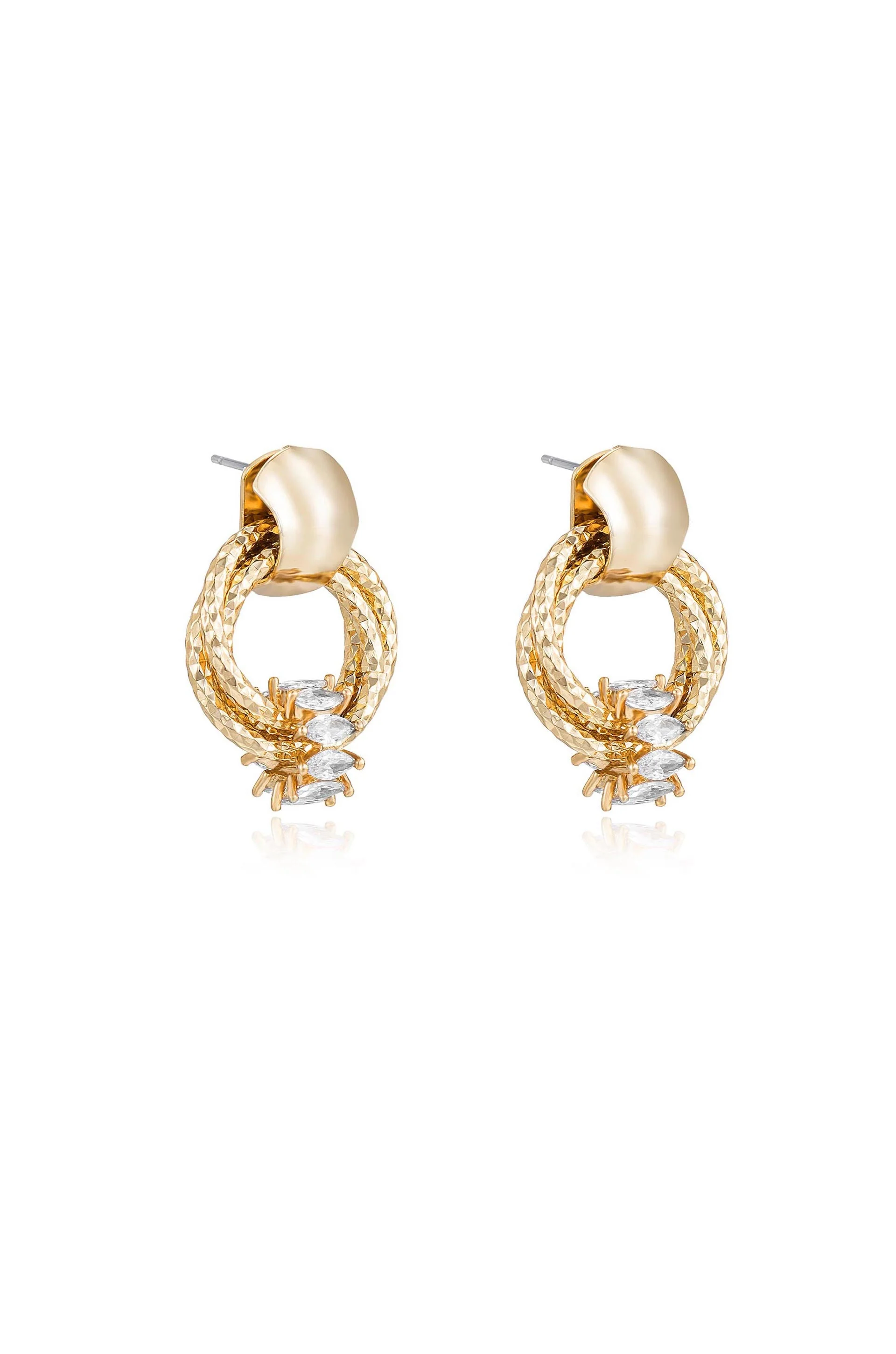 Mini Barrel Crystal Earrings - Image 3