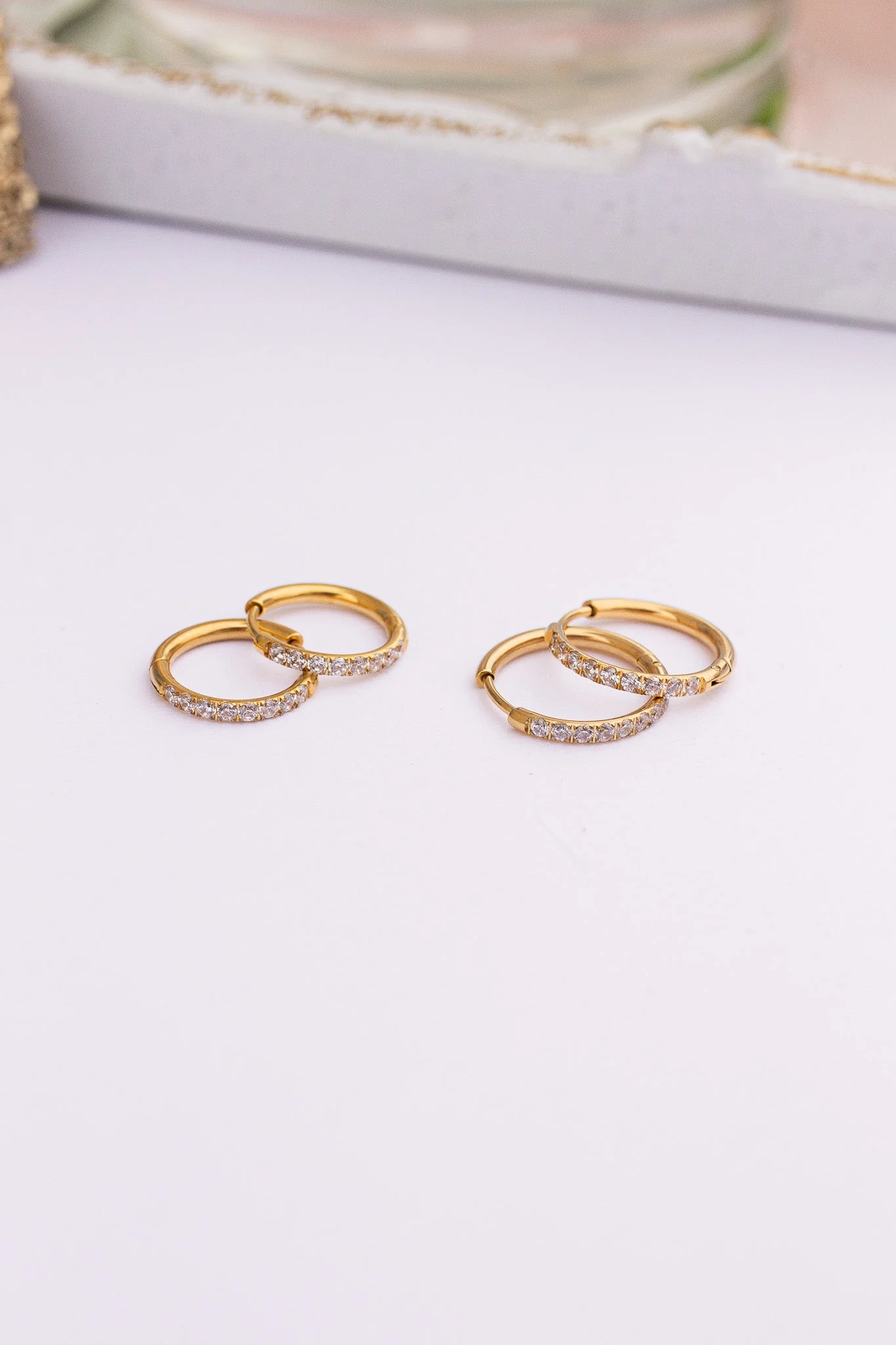 Mini Crystal Hoop Earring - Image 7