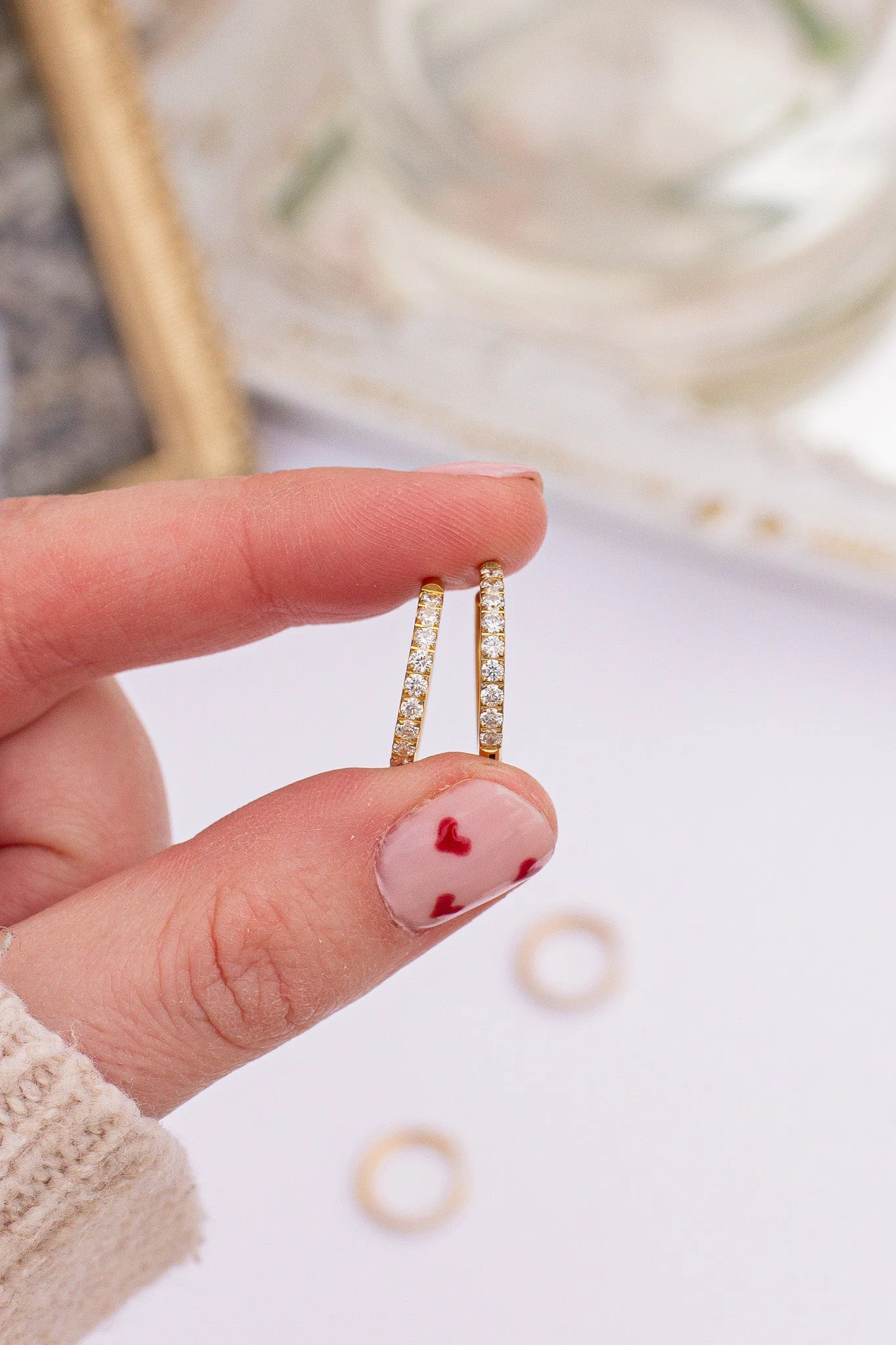 Mini Crystal Hoop Earring - Image 8