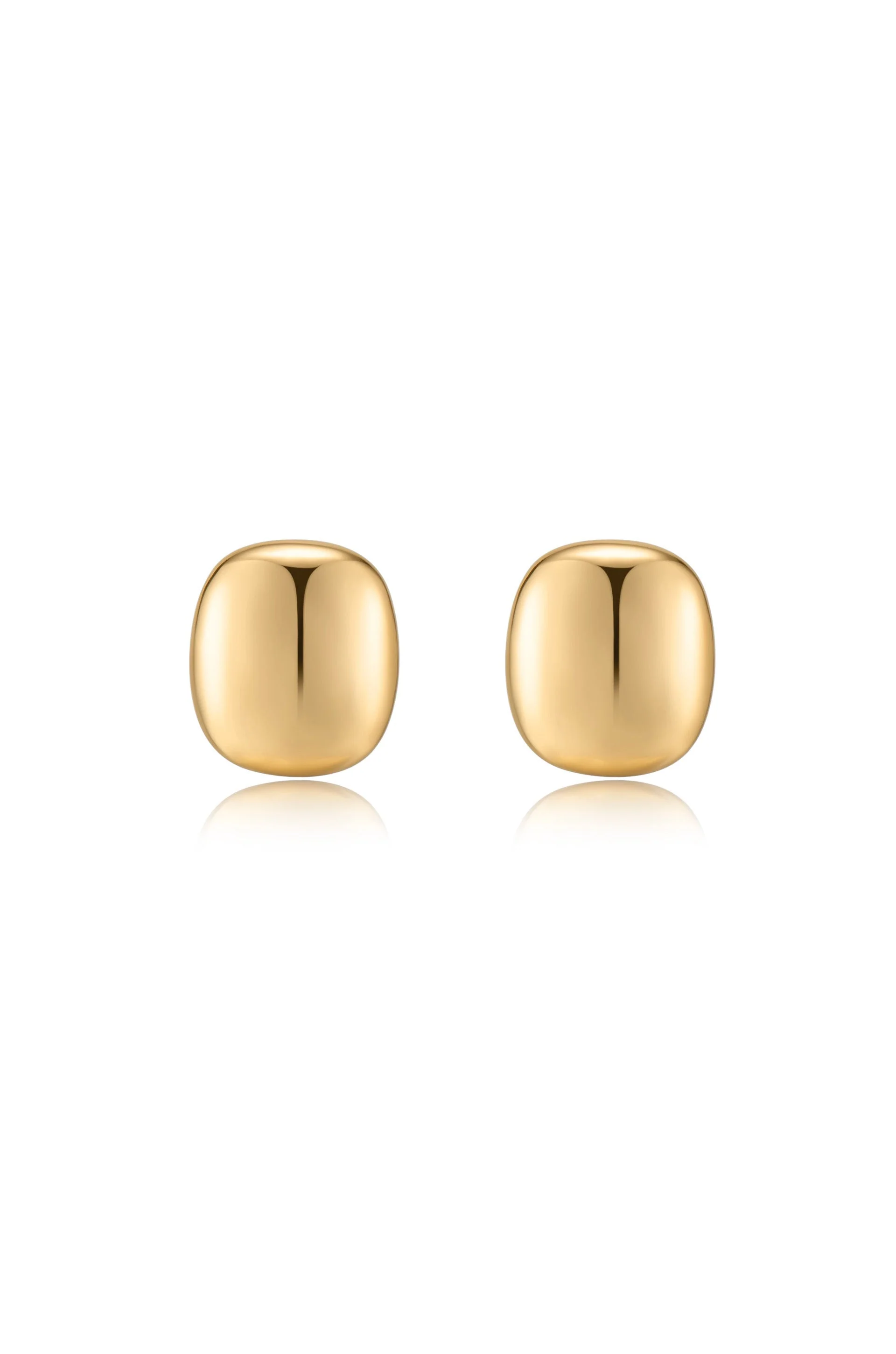 Minimal Curved Square Stud Earrings - Image 2