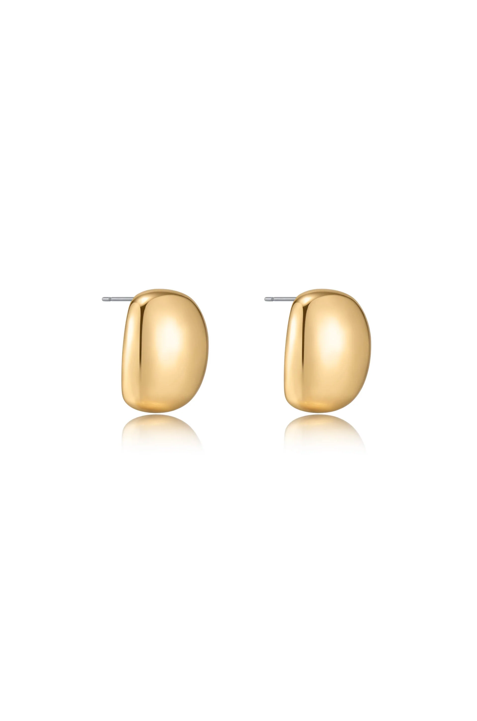 Minimal Curved Square Stud Earrings - Image 3