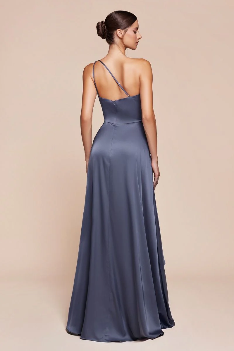MIRANDA GOWN - ONE SHOULDER SOFT SATIN A-LINE DRESS - Image 5