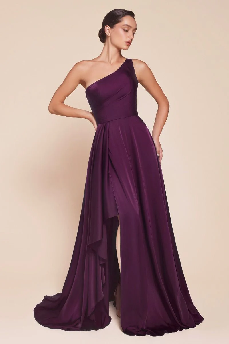 MIRANDA GOWN - ONE SHOULDER SOFT SATIN A-LINE DRESS - Image 7