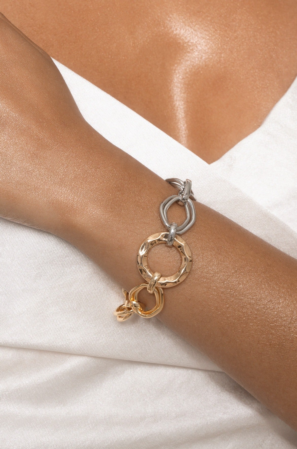 Mixed Metal Chain Link Bracelet - Image 3