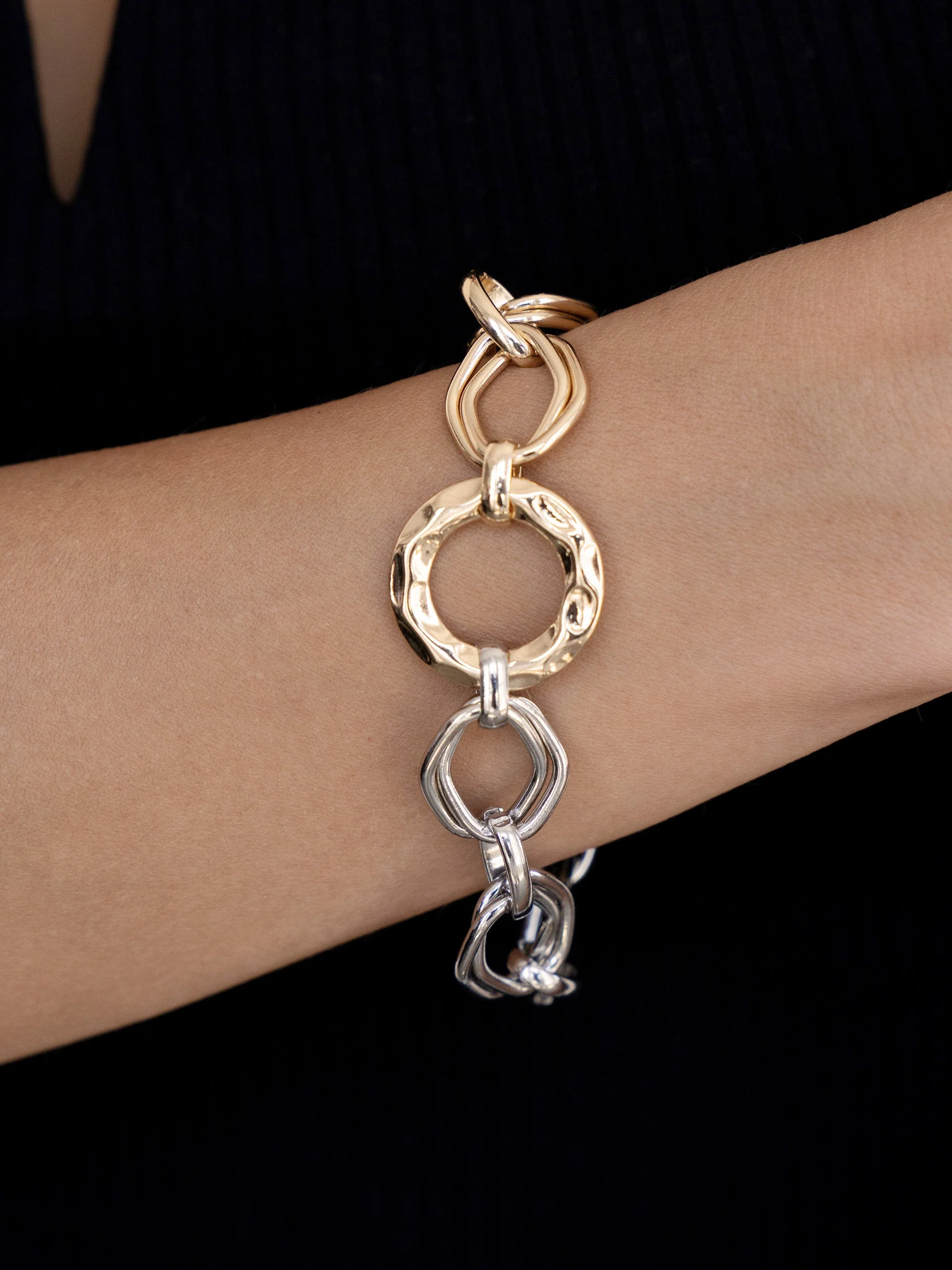 Mixed Metal Chain Link Bracelet - Image 4