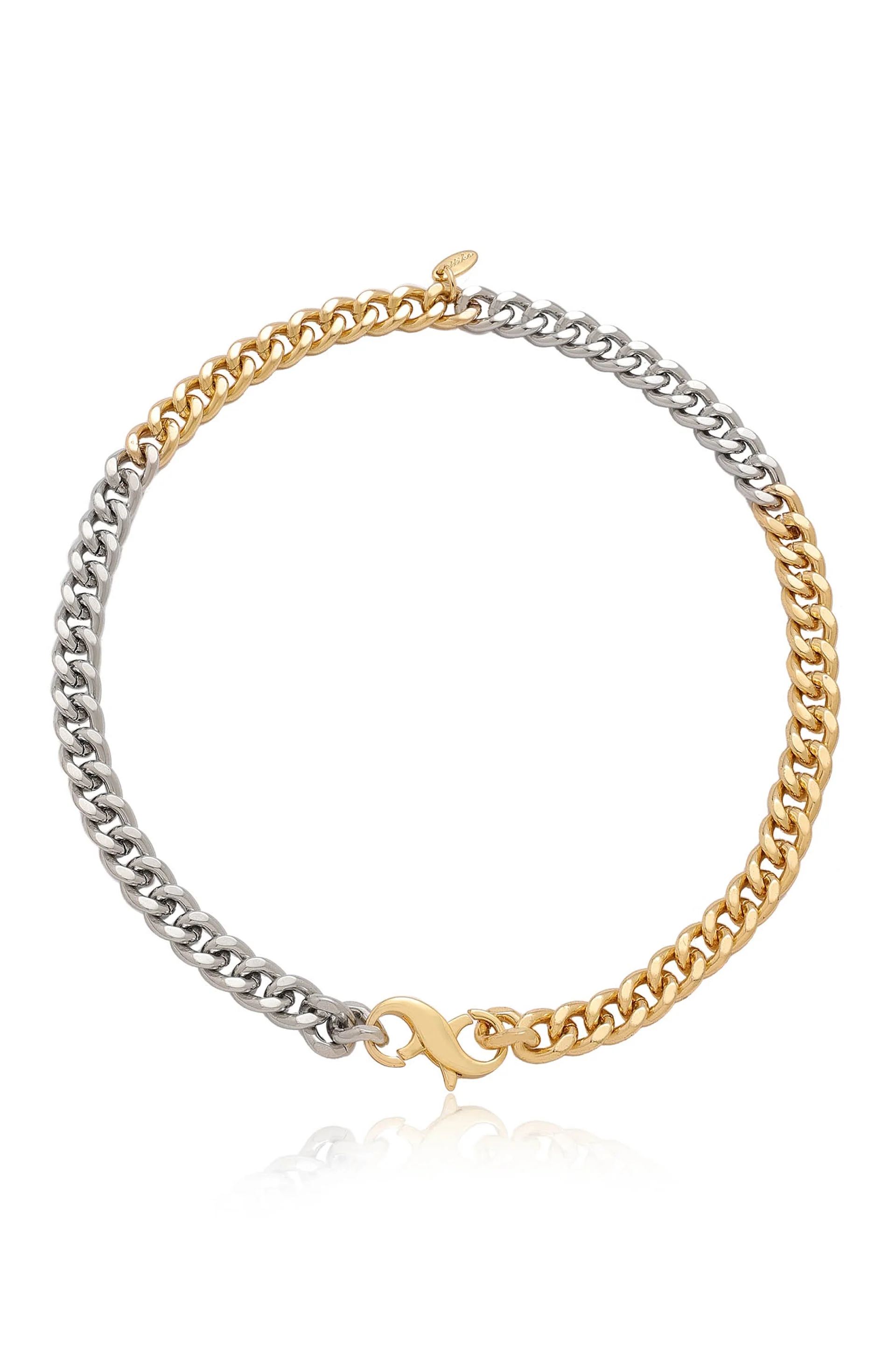 Mixed Metal Chain Link Necklace - Image 2