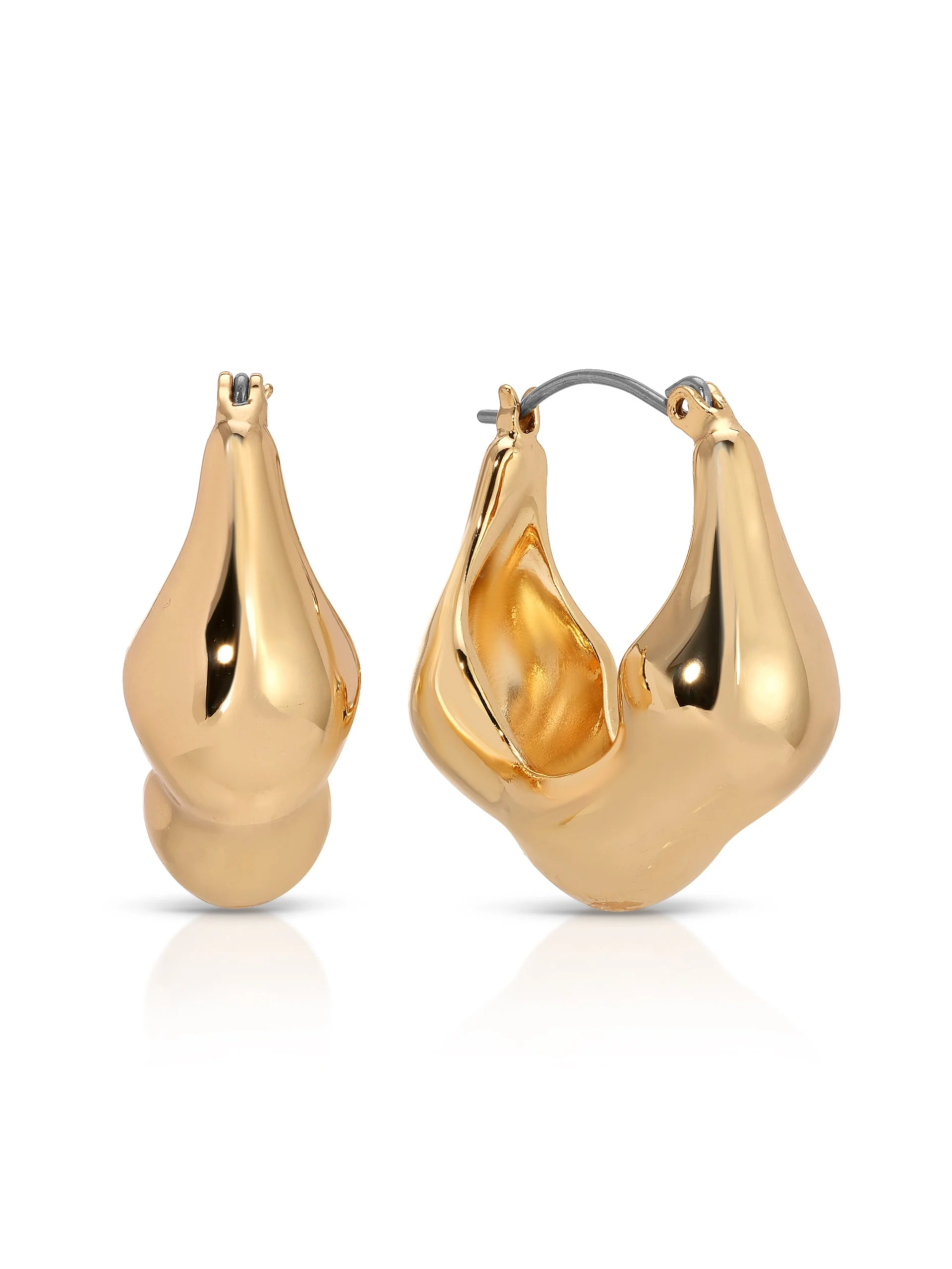 Molten Metal Hoop Earrings - Image 3