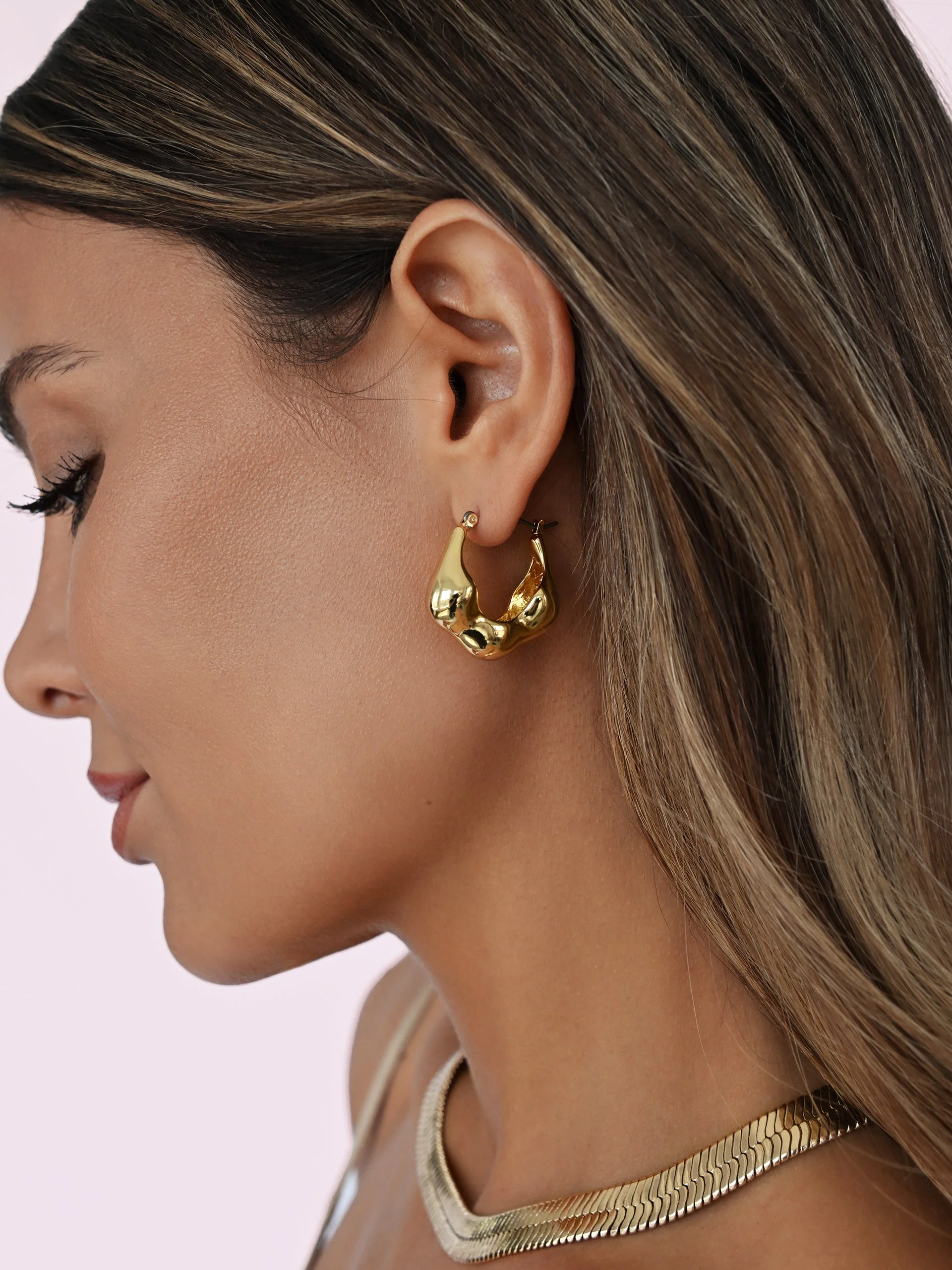 Molten Metal Hoop Earrings - Image 6