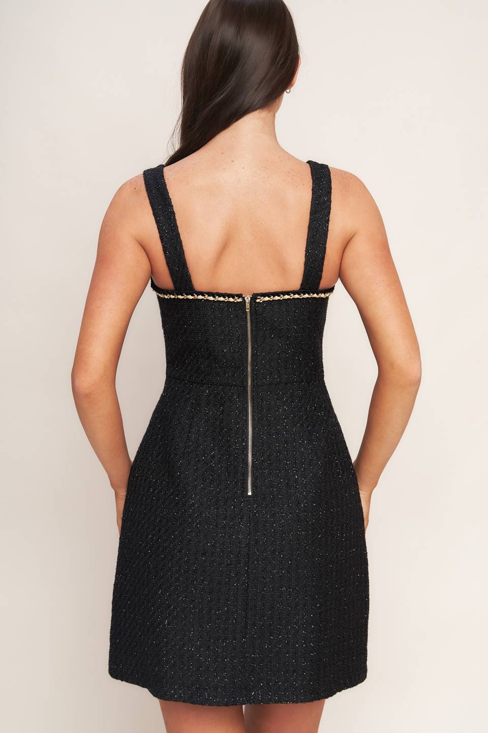 MONACO HOUR BLACK TWEED MINI DRESS - Image 7