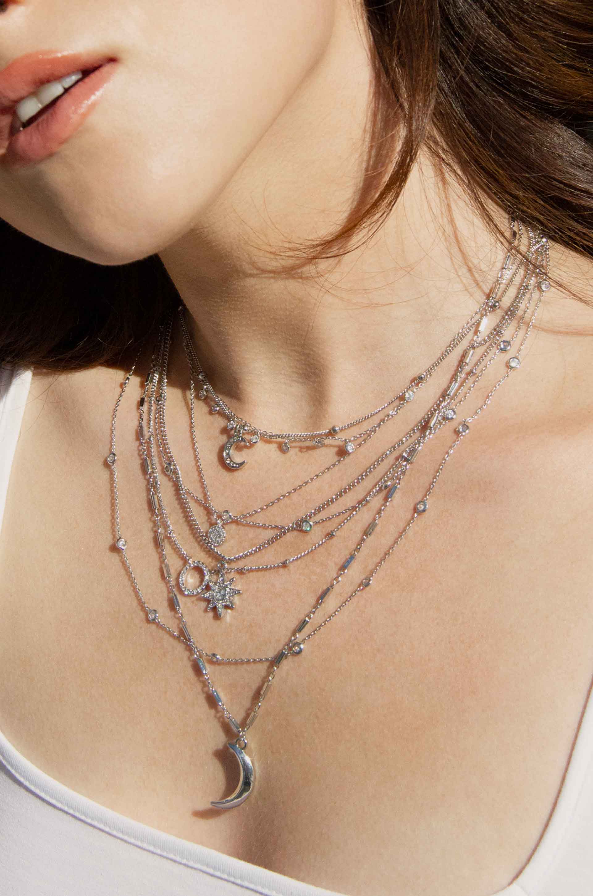 Monroe Crystal Strand Layered Necklace - Image 4