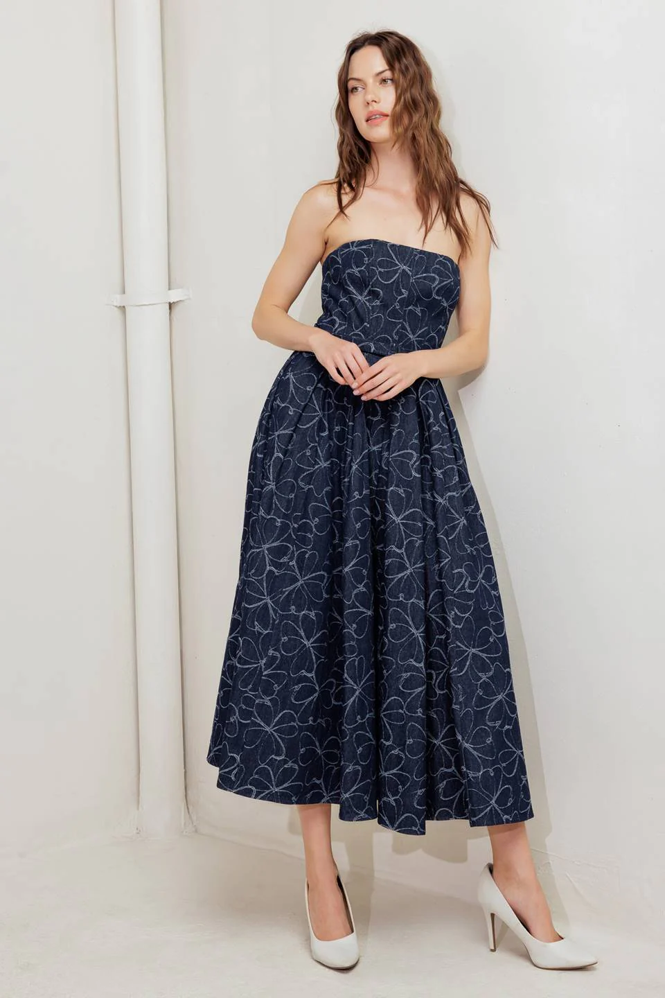 MOONBEAM DENIM MIDI DRESS - Image 5