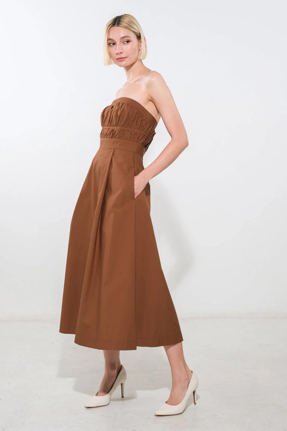 MYSTIC MIDI DRESS - STRAPLESS COTTON DRESS - Image 11