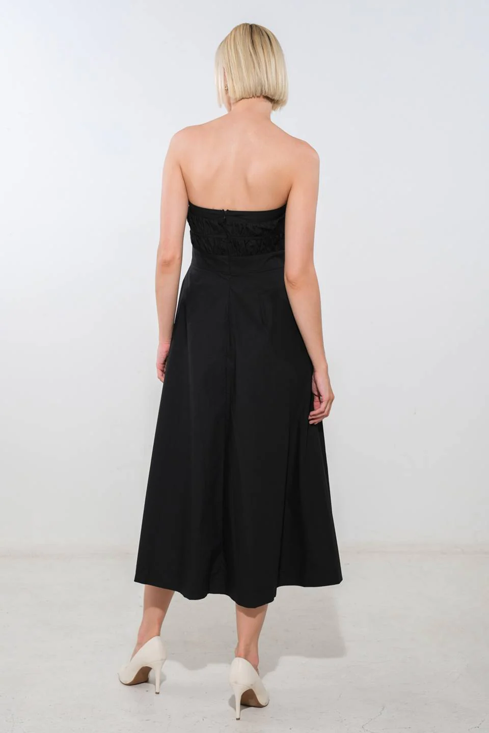 MYSTIC MIDI DRESS - STRAPLESS COTTON DRESS - Image 3
