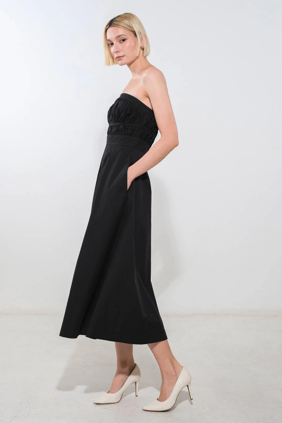 MYSTIC MIDI DRESS - STRAPLESS COTTON DRESS - Image 6