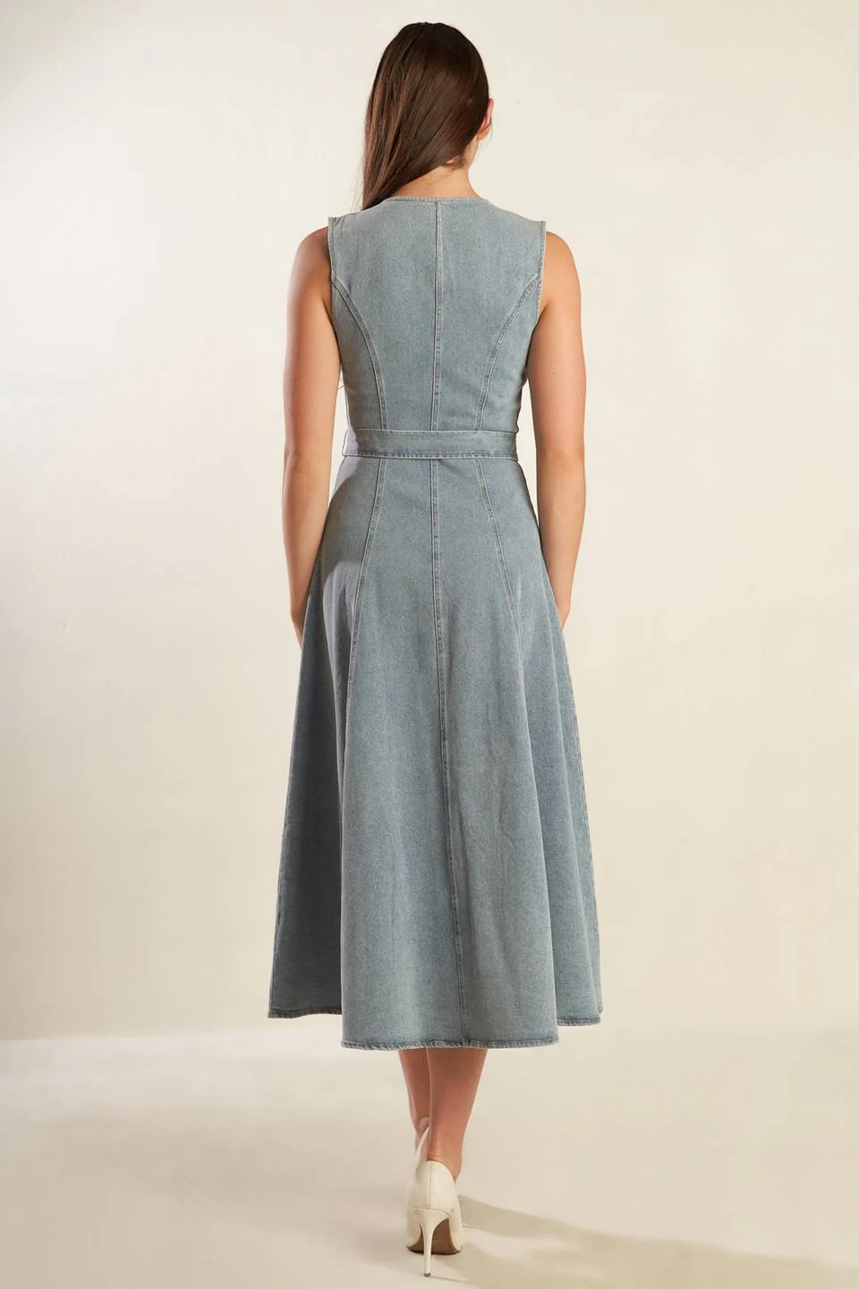 NAUTICAL & NICE - LIGHT DENIM - MIDI DRESS - Image 3