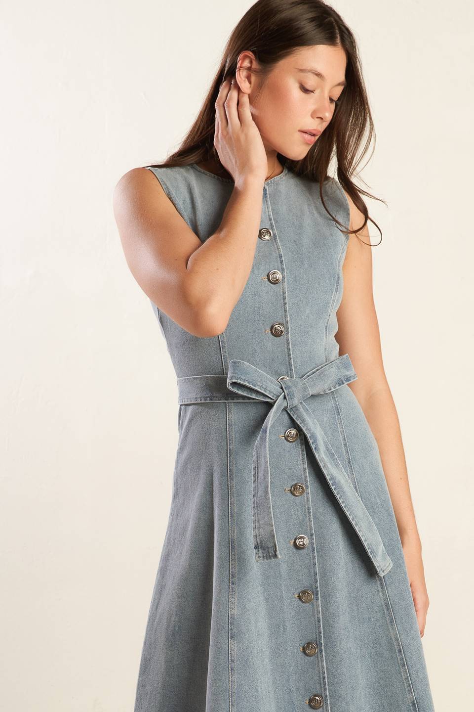 NAUTICAL & NICE - LIGHT DENIM - MIDI DRESS - Image 7