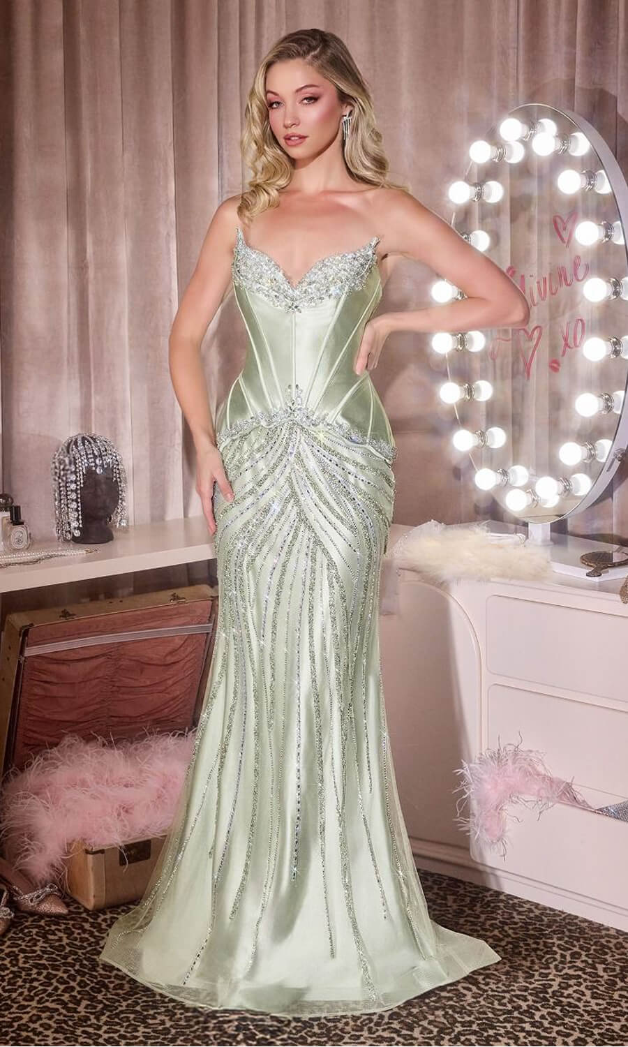 NEELA GOWN - STRAPLESS MERMAID DRESS WITH SCULPTED CORSET BODICE - Image 6