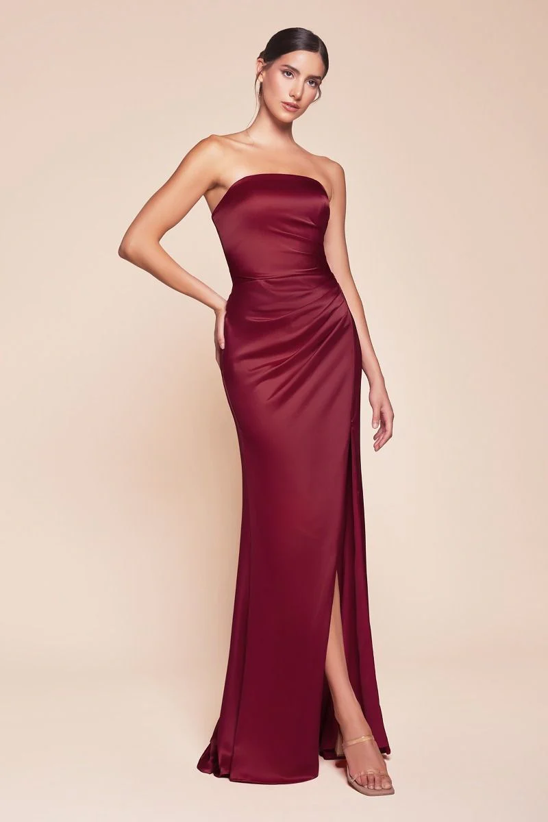 NICOLETTE GOWN - STRAPLESS LUXE SATIN DRESS & SCARF - Image 5