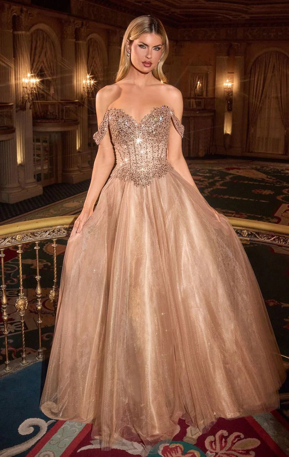 NOELLE GOWN - A-LINE GLITTER TULLE DRESS - Image 6