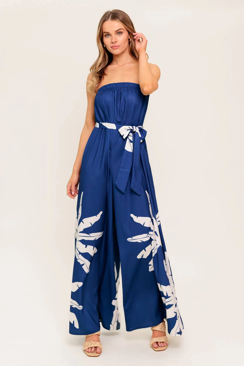 NOLANI STRAPLESS JUMPSUIT - NAVY & WHITE - Image 4