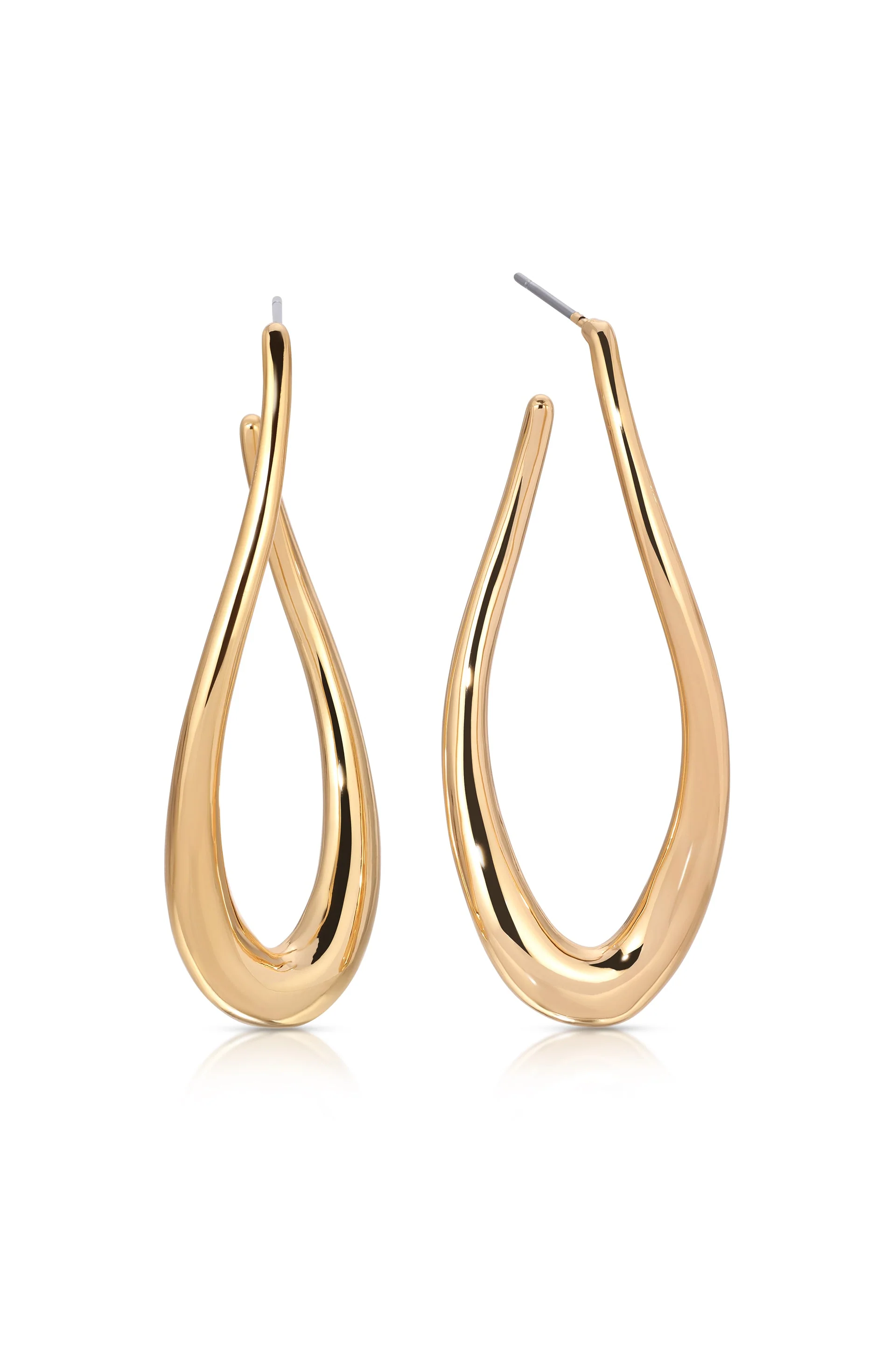 Oblong Abstract Hoop Earring - Image 2