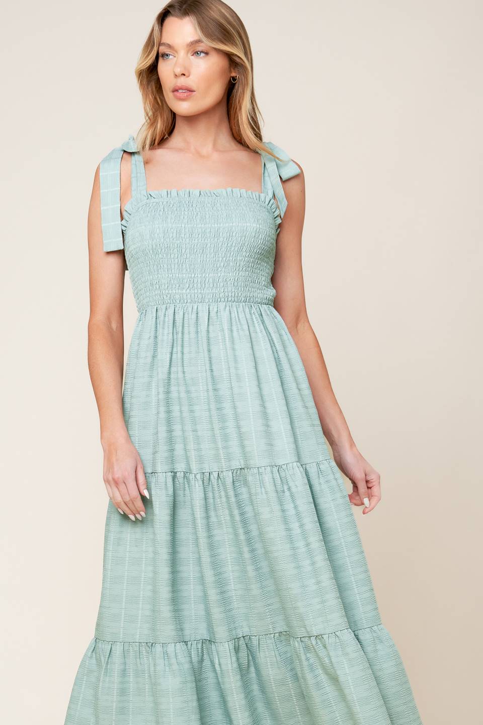 OCEAN BREEZES - DUSTY TEAL MAXI DRESS - Image 3