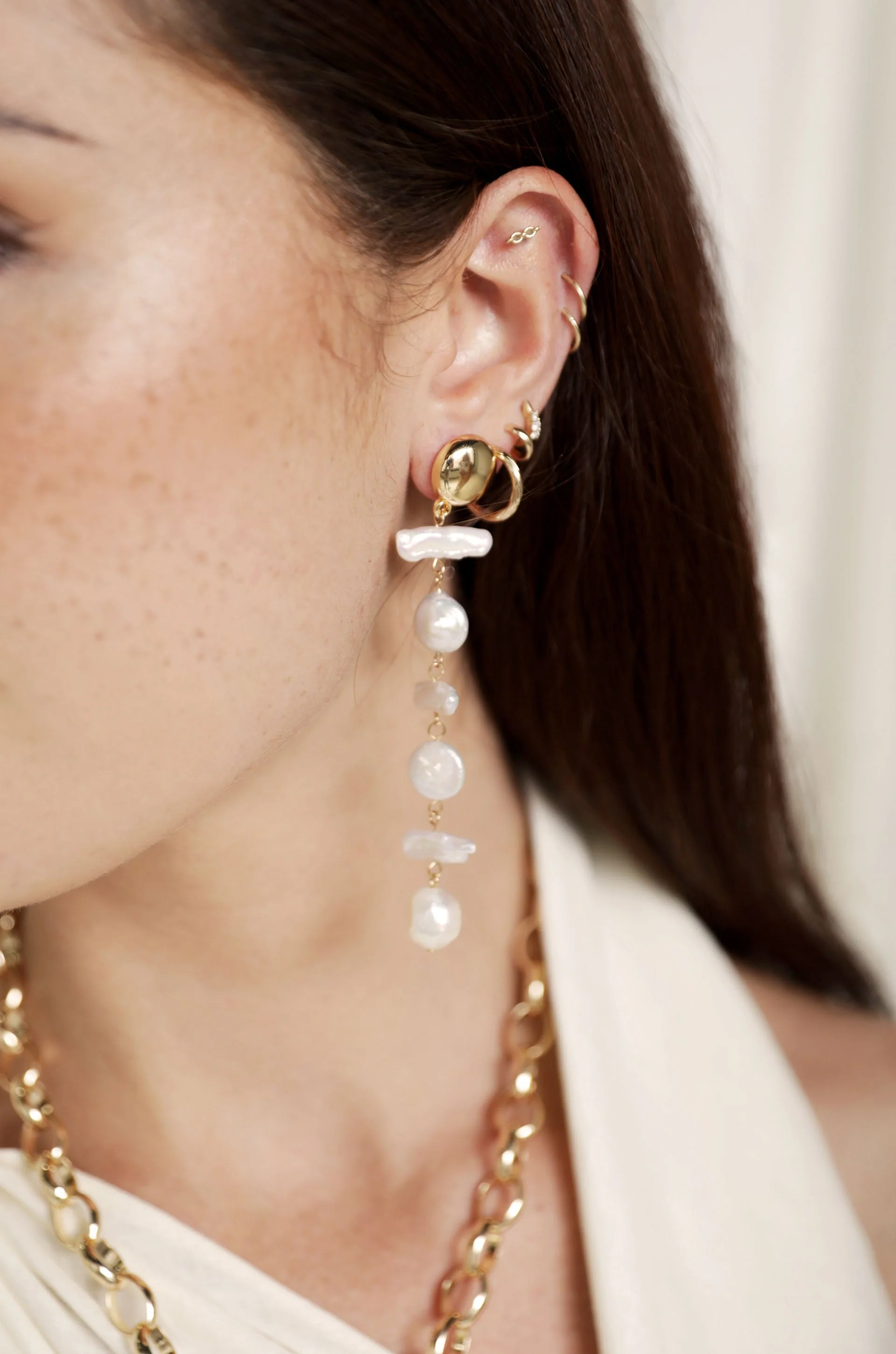 Ocean Secrets Freshwater Pearl Dangle Earrings - Image 4