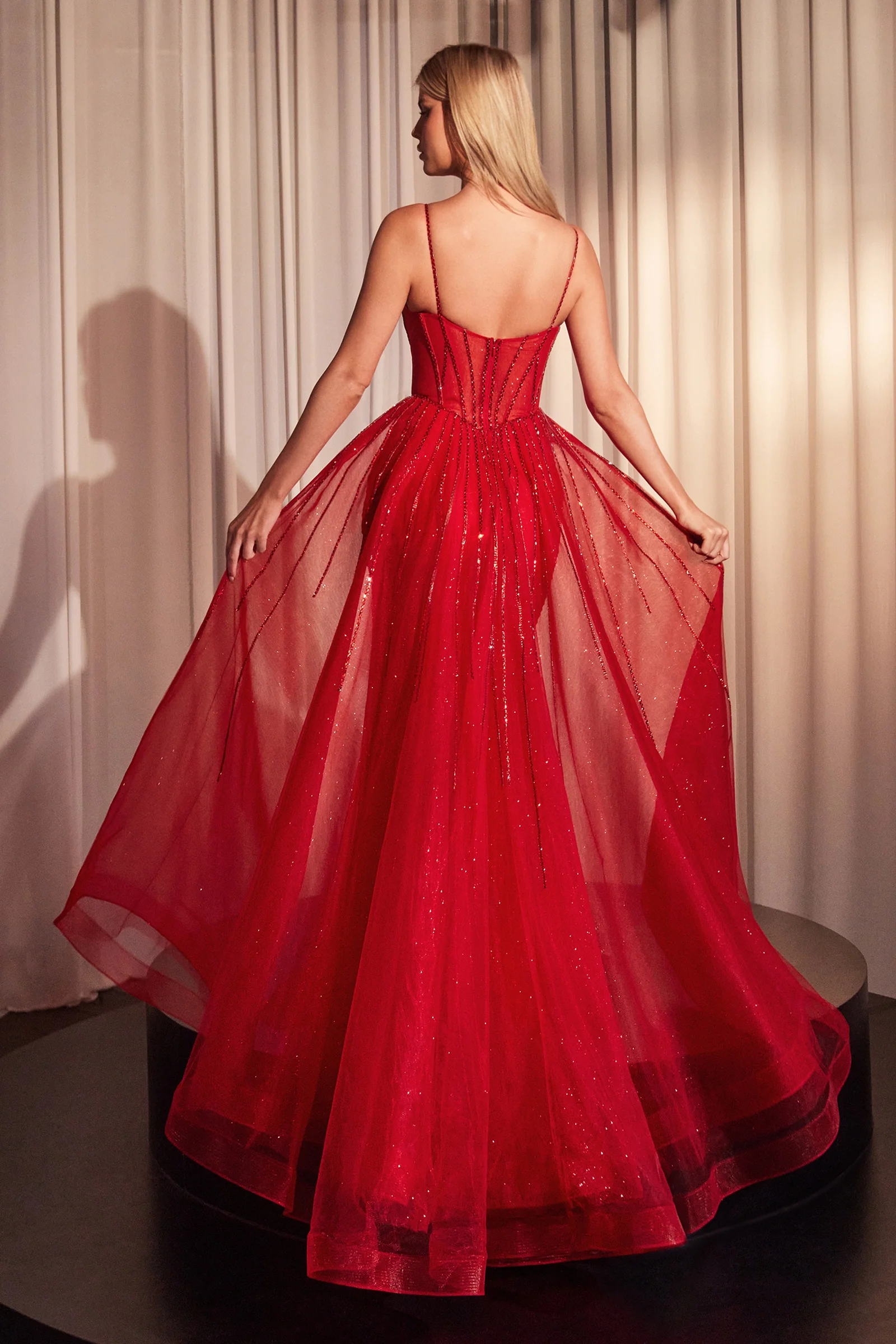 ODESSA GOWN - BEADED FITTED GOWN WITH OVERSKIRT - Image 3