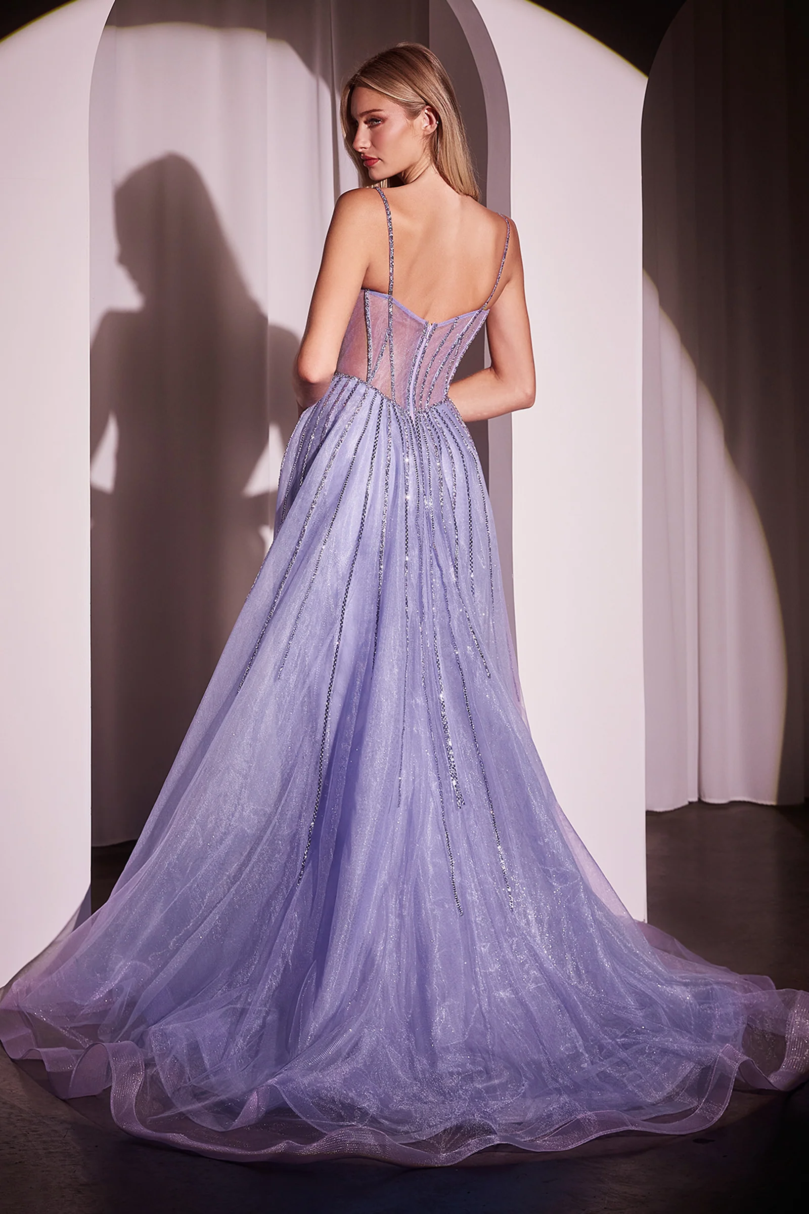 ODESSA GOWN - BEADED FITTED GOWN WITH OVERSKIRT - Image 6