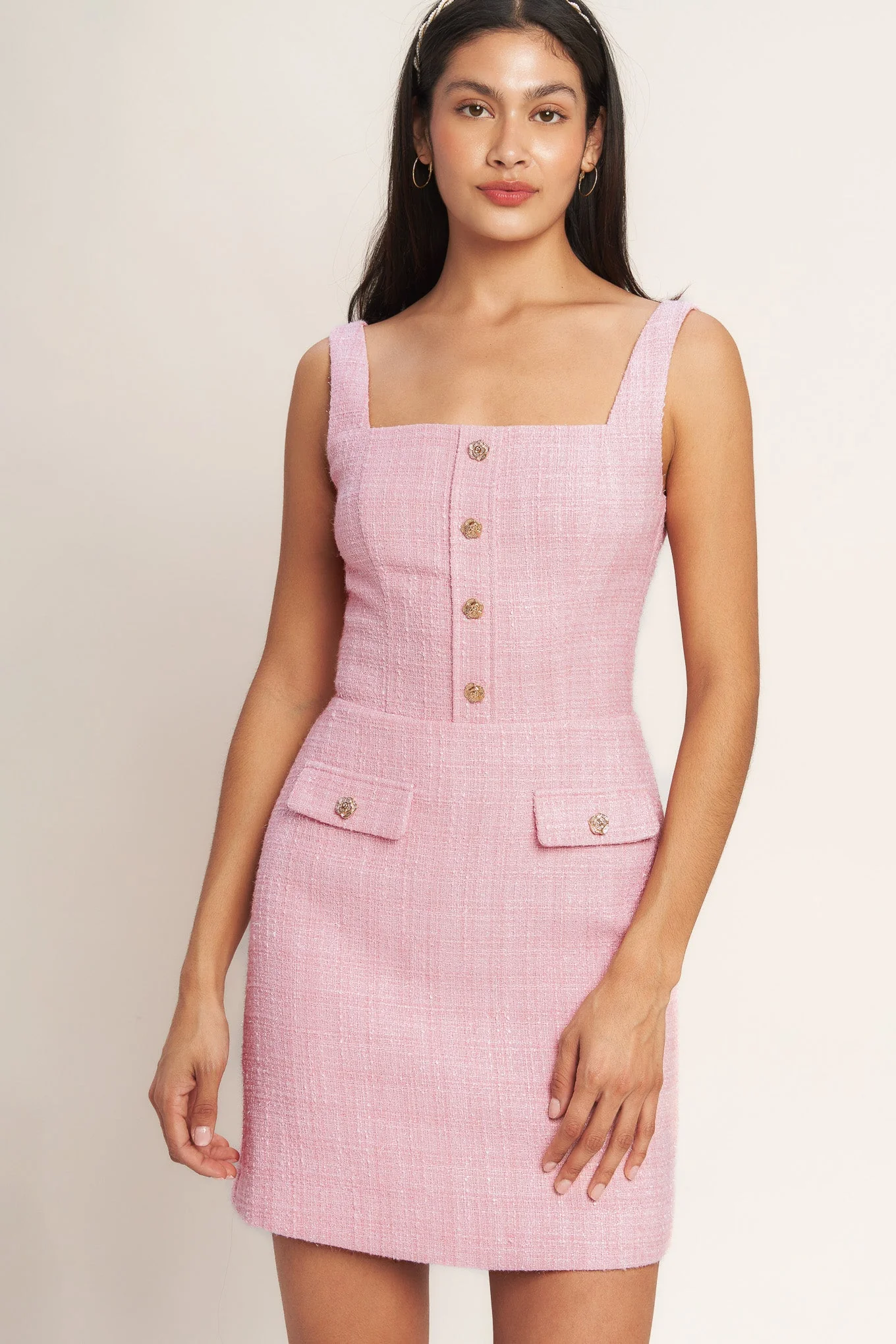 ON MY WAY PINK TWEED MINI DRESS - FINAL SALE - Image 5