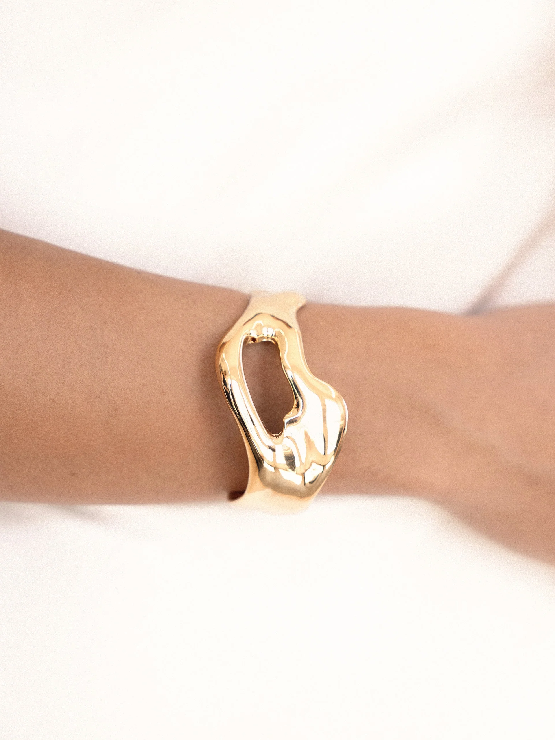Open Abstract Cuff Bracelet - Image 3