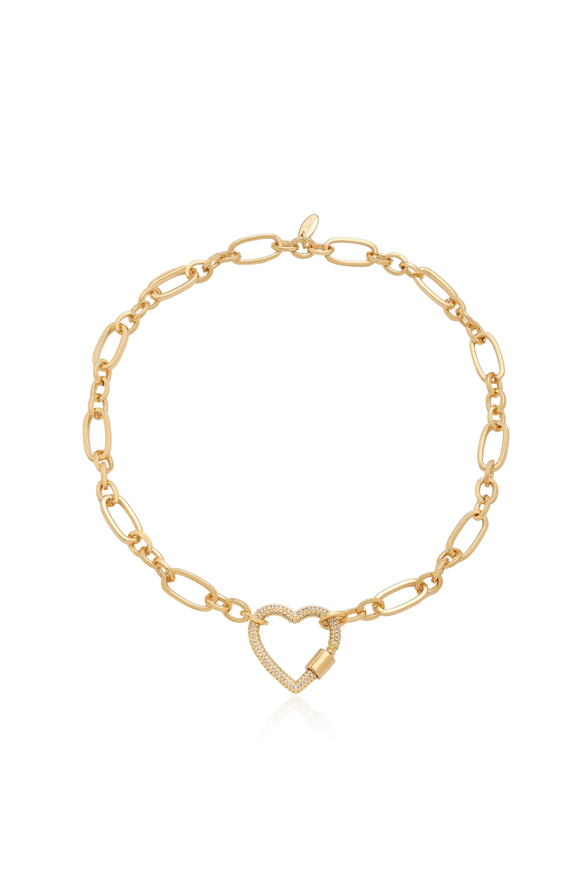 Open Heart Lock Necklace - Image 2