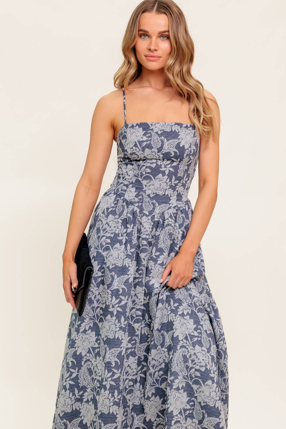ORDINARY IS OVERRATED DENIM BLUE MIDI DRESS - Image 6