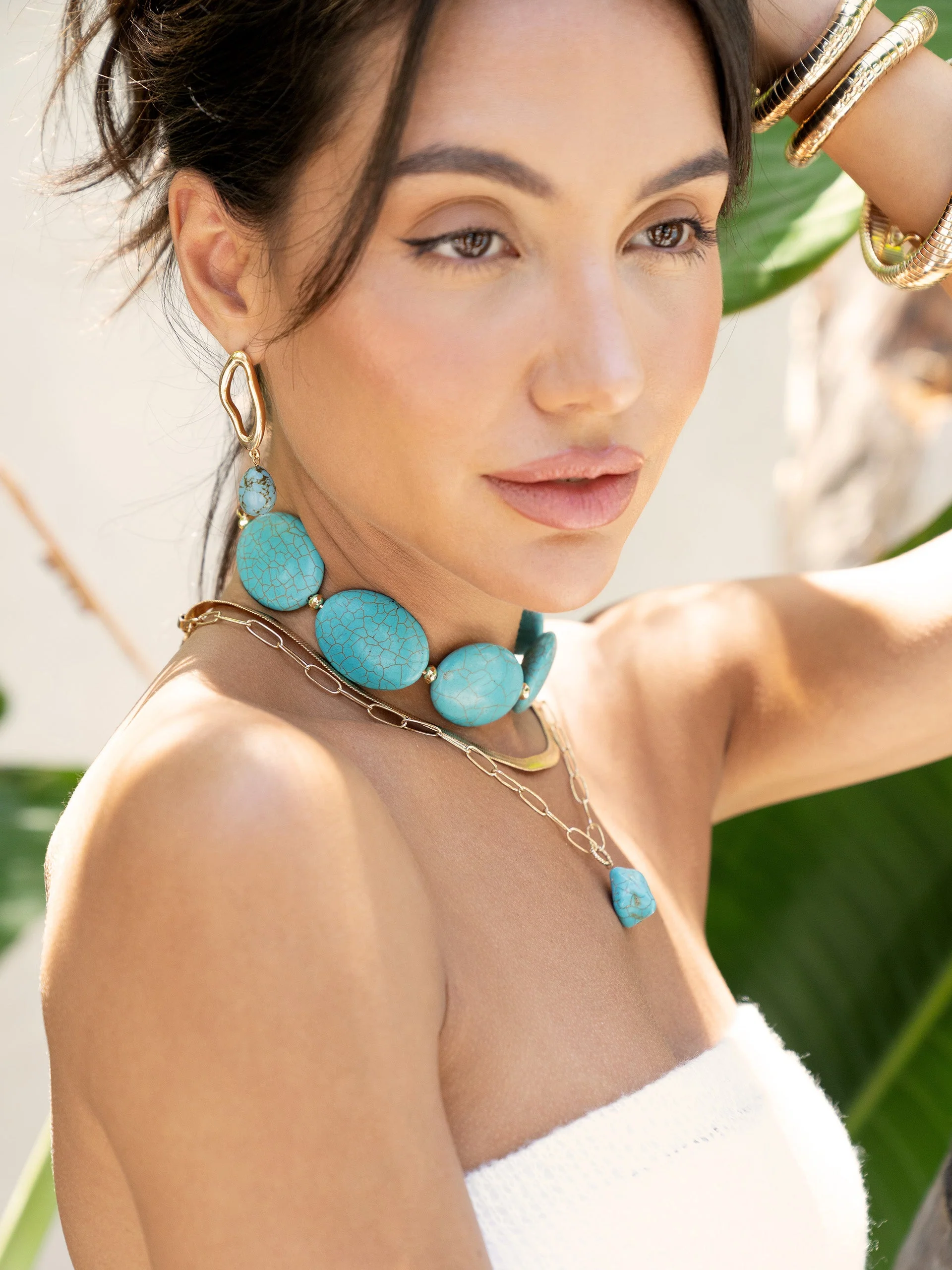 Oval Turquoise Stones Statement Choker - Image 7